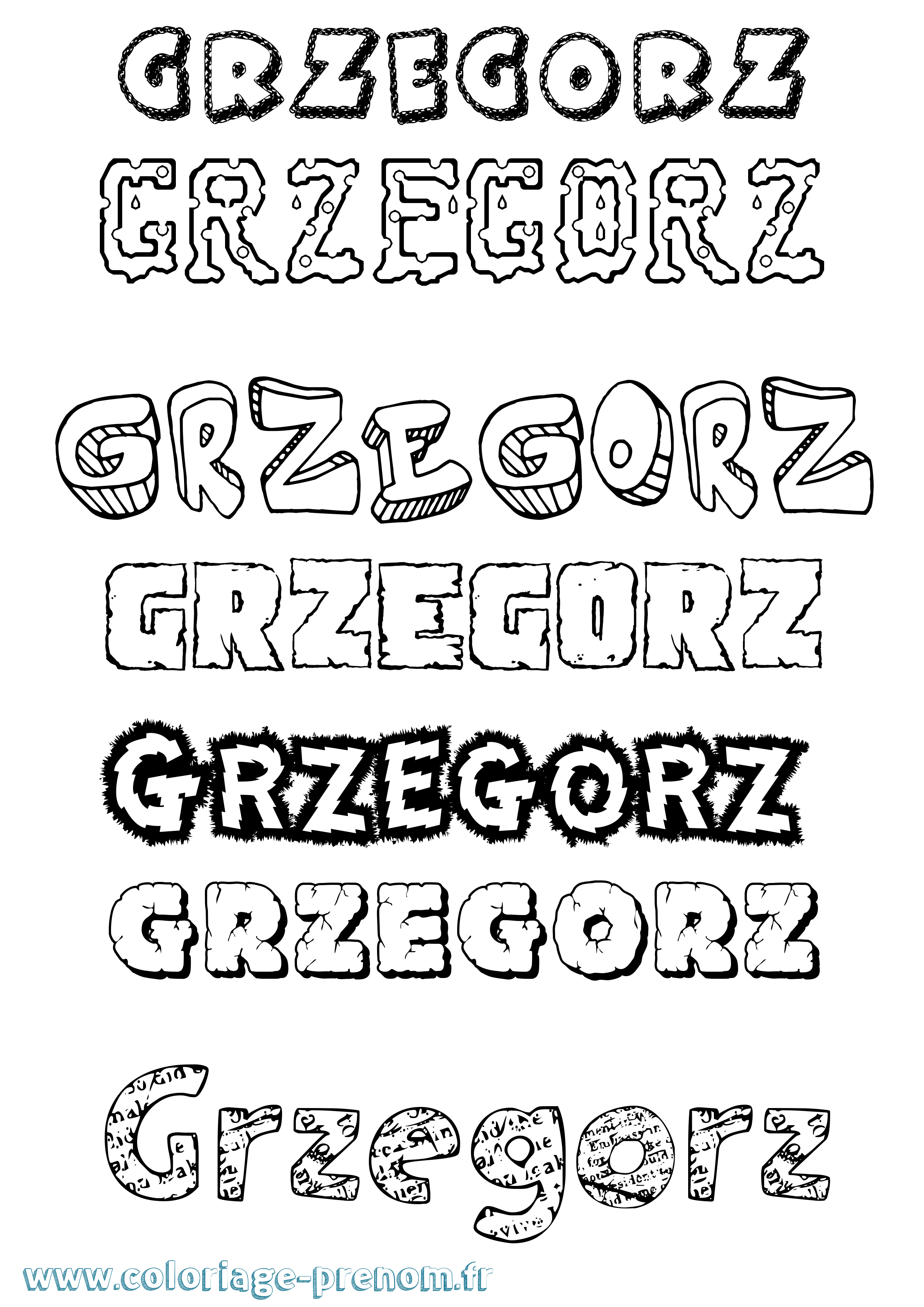 Coloriage Grzegorz Destructuré Coloriage prénom Grzegorz Destructuré