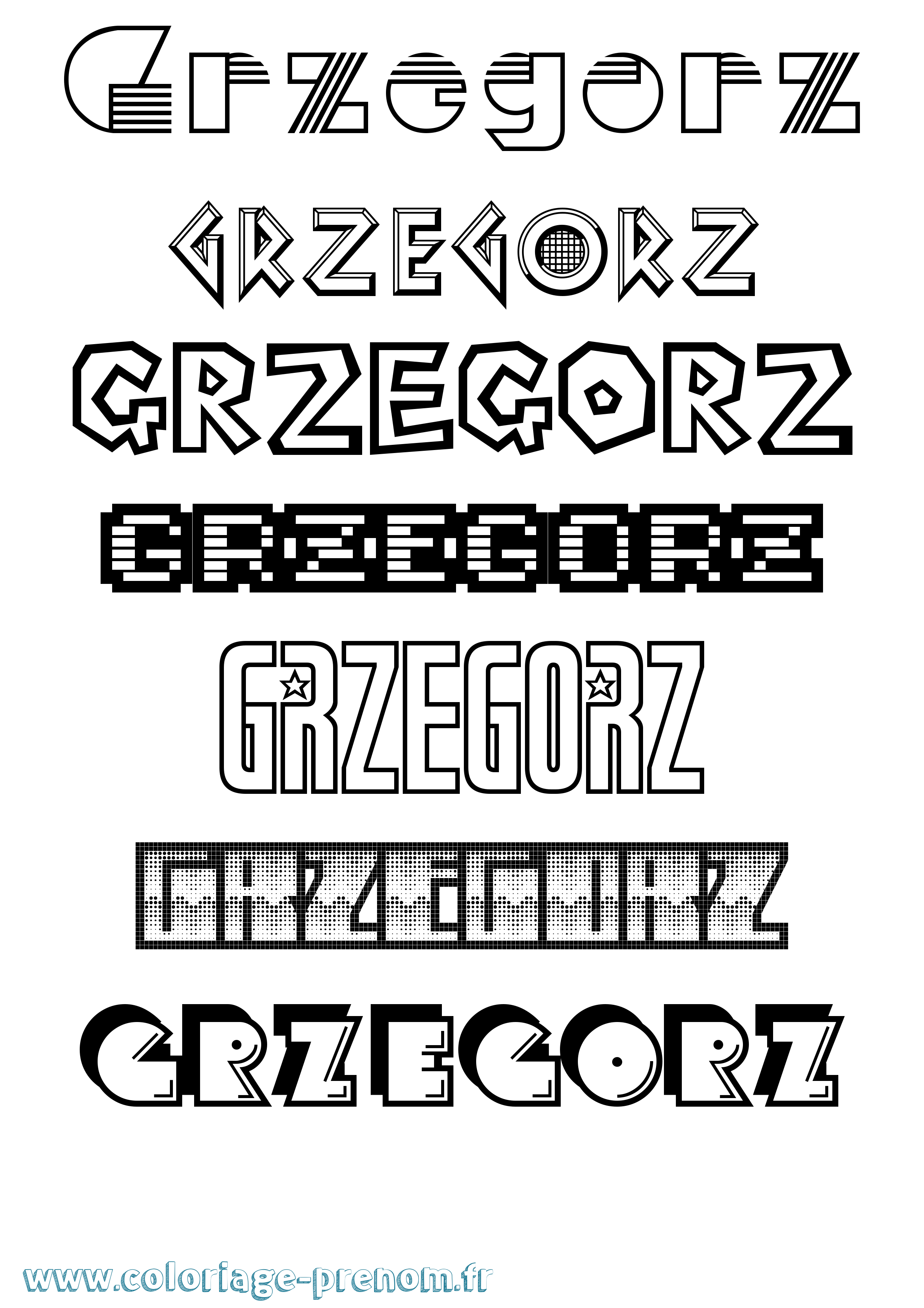 Coloriage Grzegorz Jeux Vidéos Coloriage prénom Grzegorz Jeux Vidéos