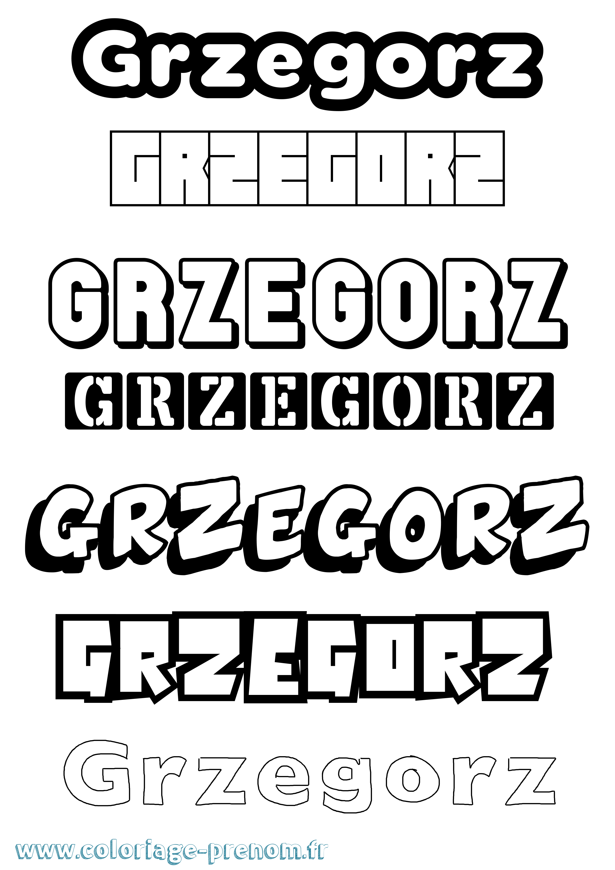 Coloriage Grzegorz Simple Coloriage prénom Grzegorz Simple