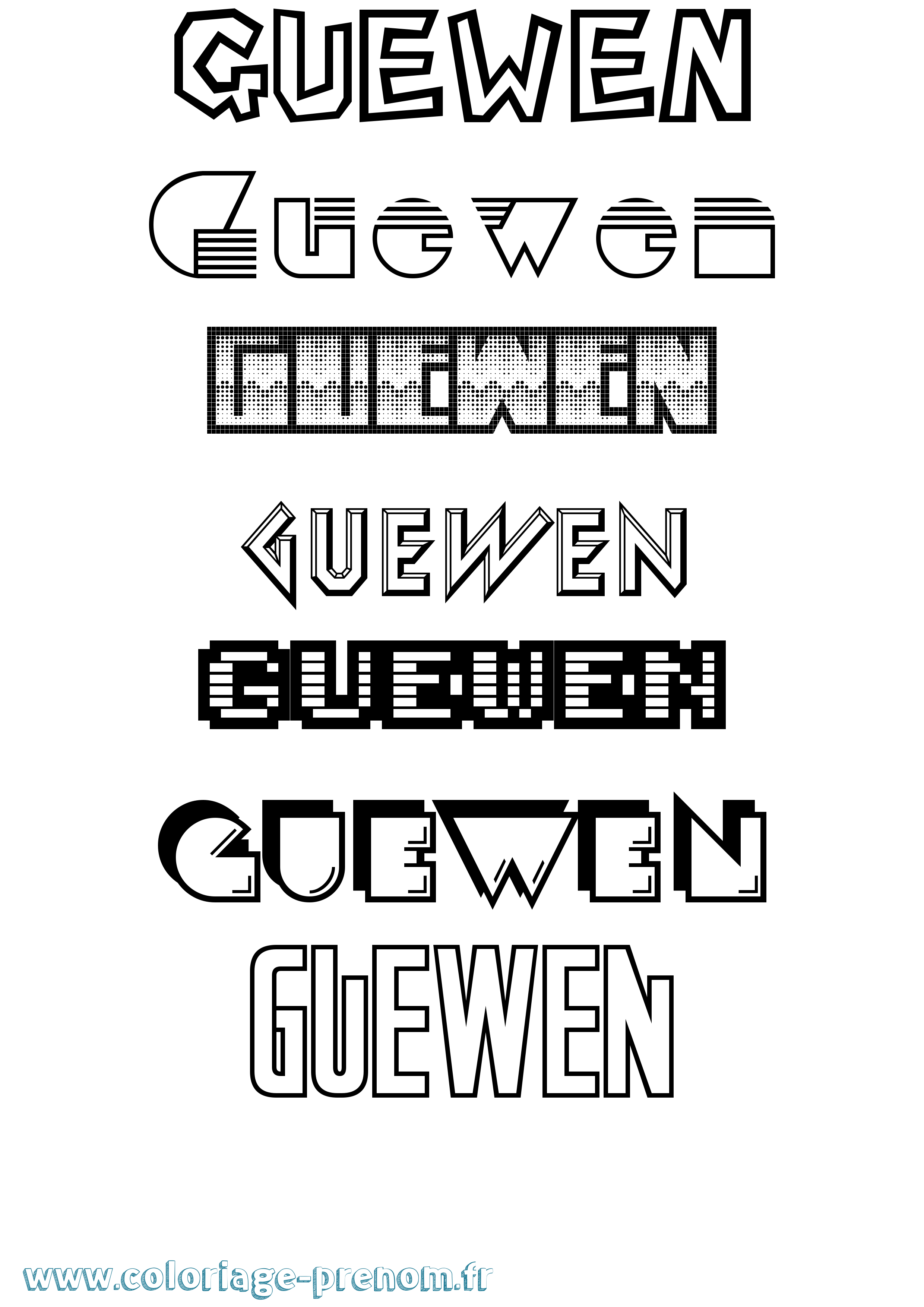 Coloriage Guewen Jeux Vidéos Coloriage prénom Guewen Jeux Vidéos
