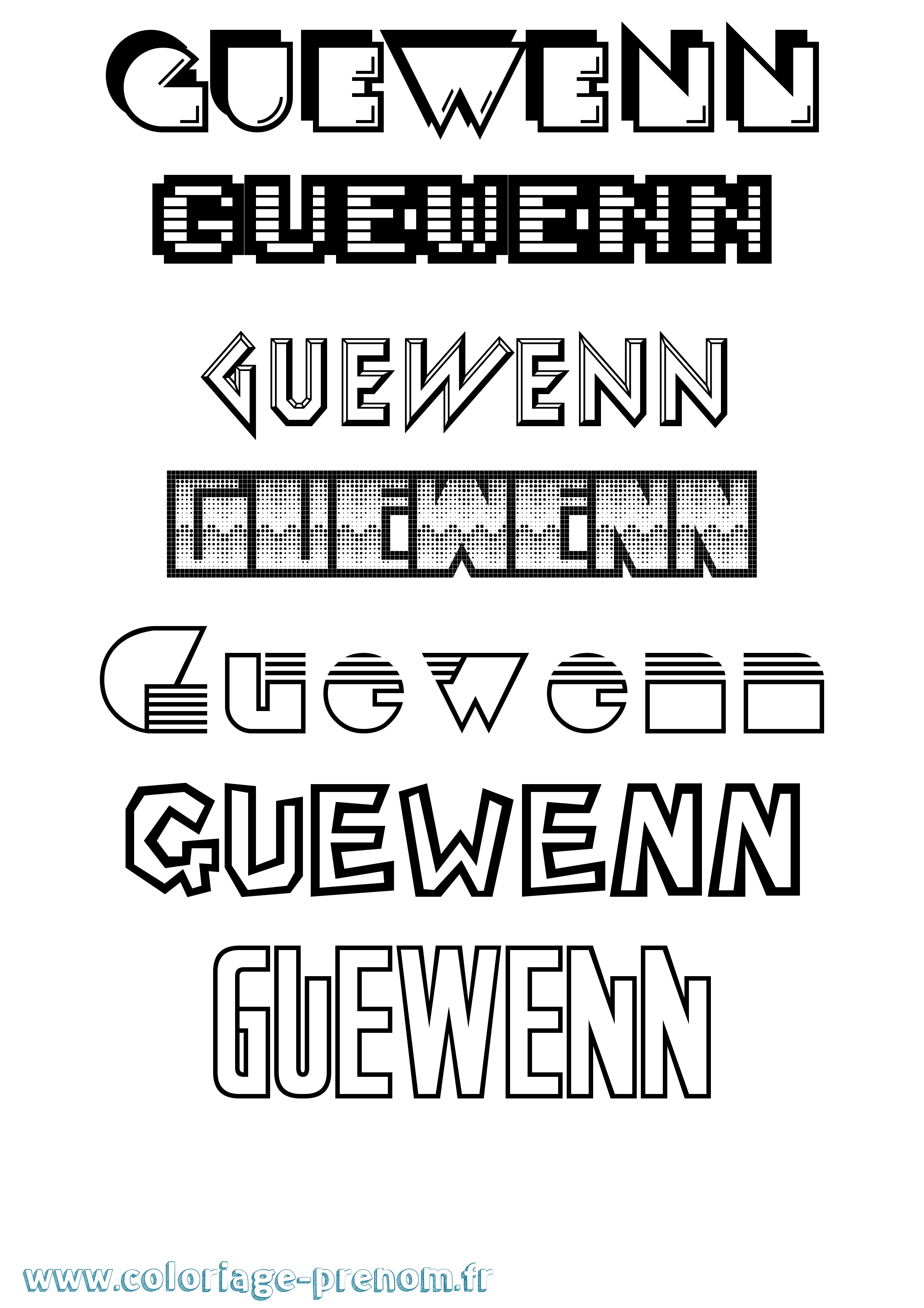 Coloriage Guewenn Jeux Vidéos Coloriage prénom Guewenn Jeux Vidéos