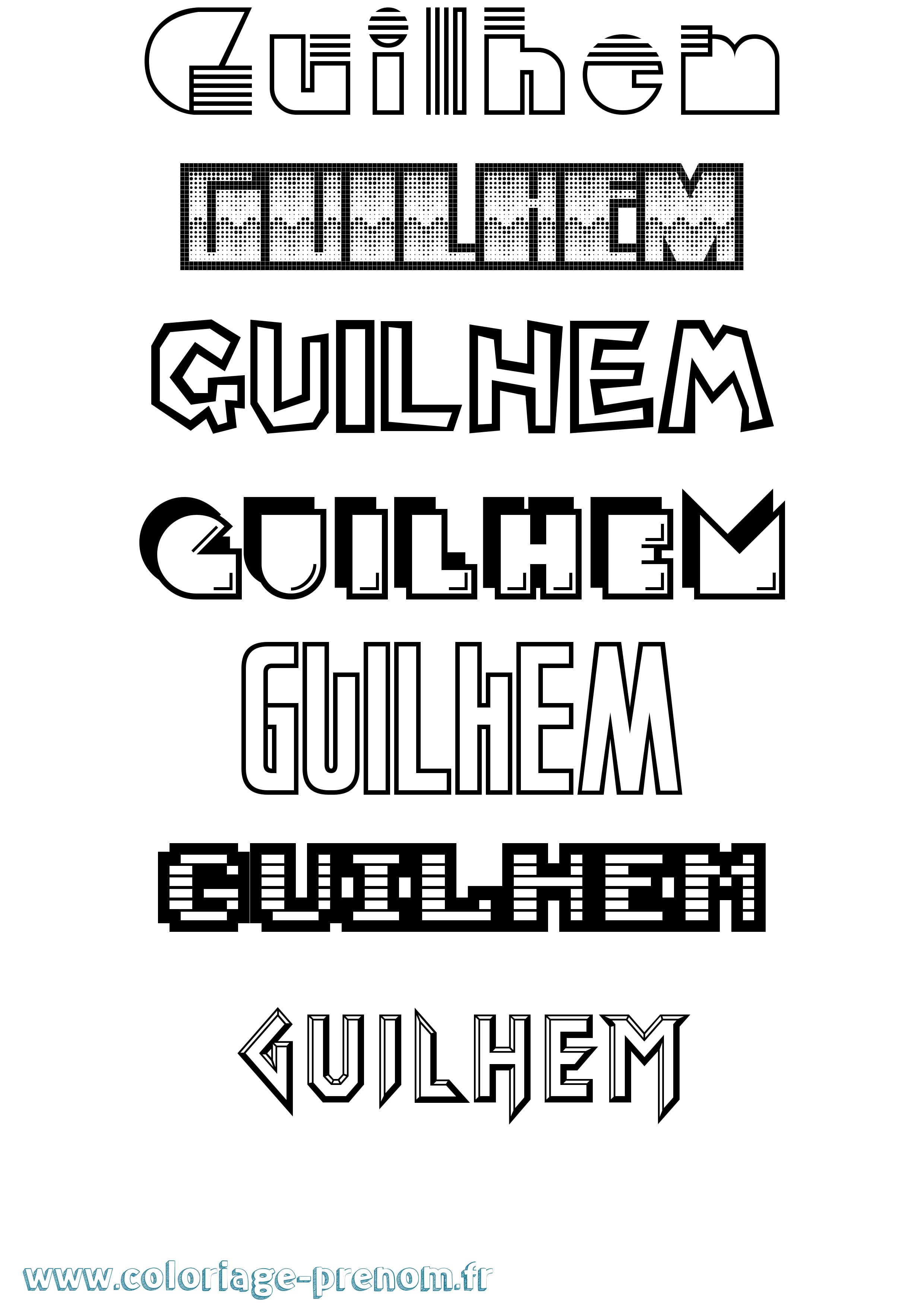 Coloriage prénom Guilhem
