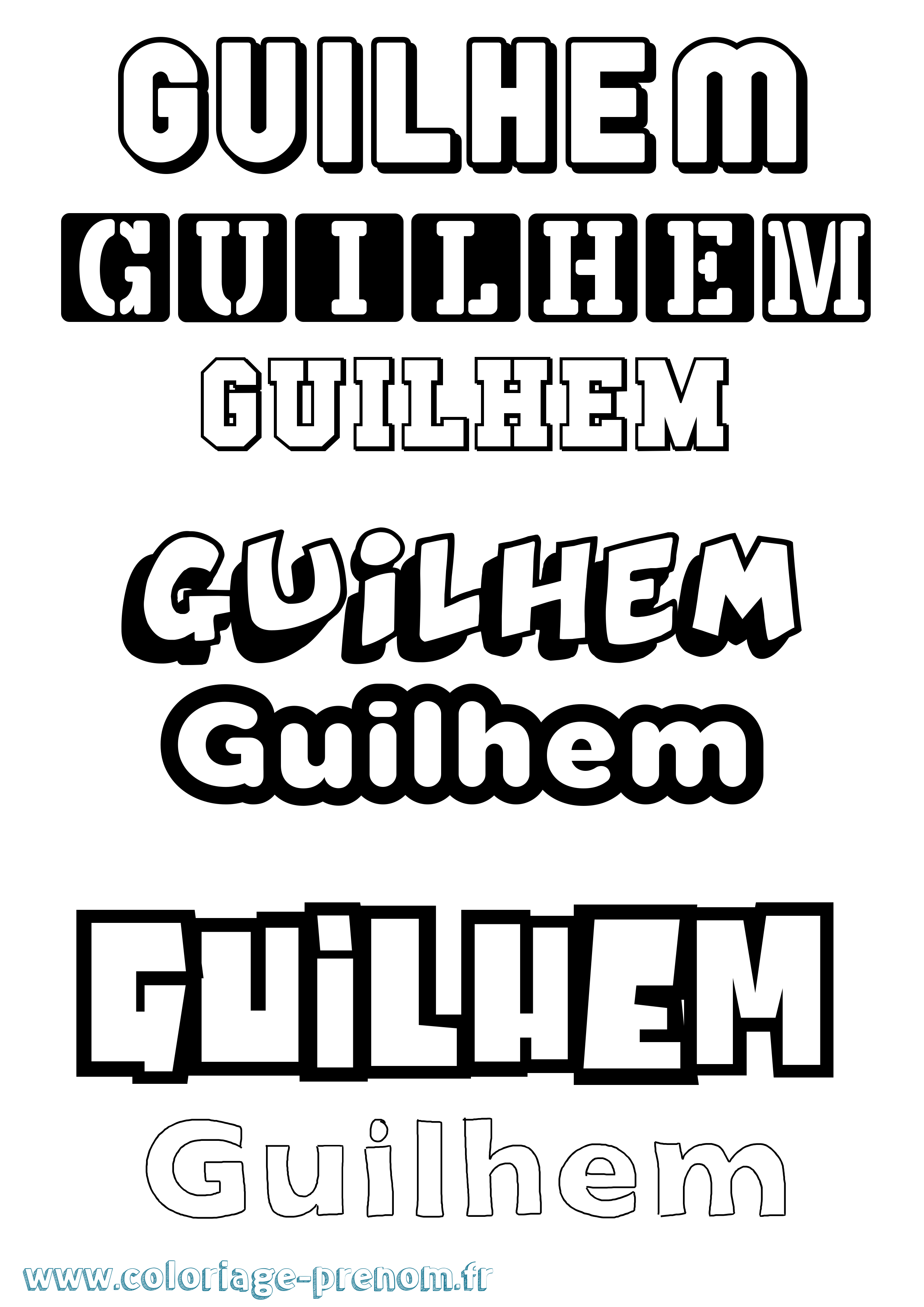 Coloriage Guilhem Simple Coloriage prénom Guilhem Simple