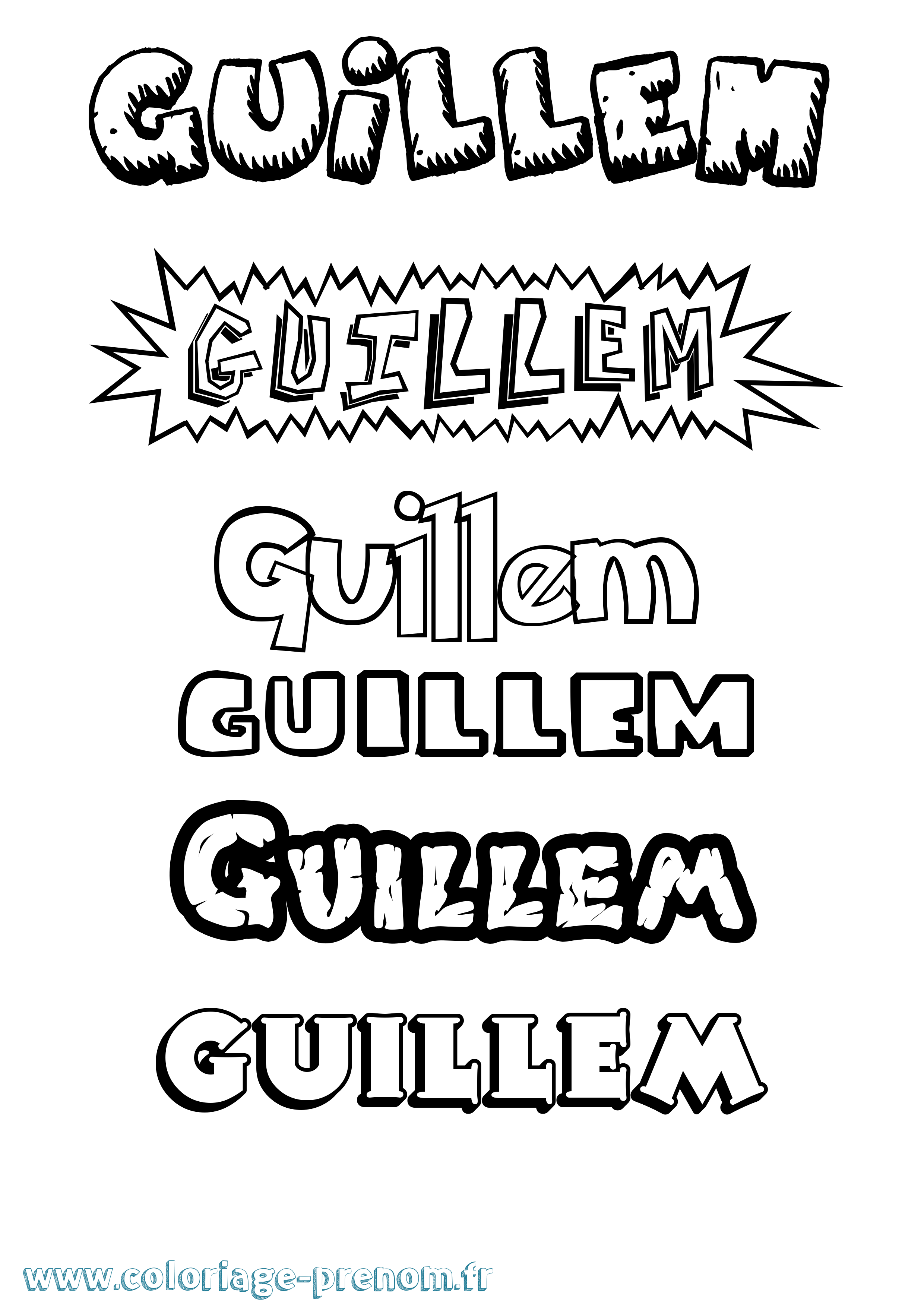 Coloriage Guillem Dessin Animé Coloriage prénom Guillem Dessin Animé