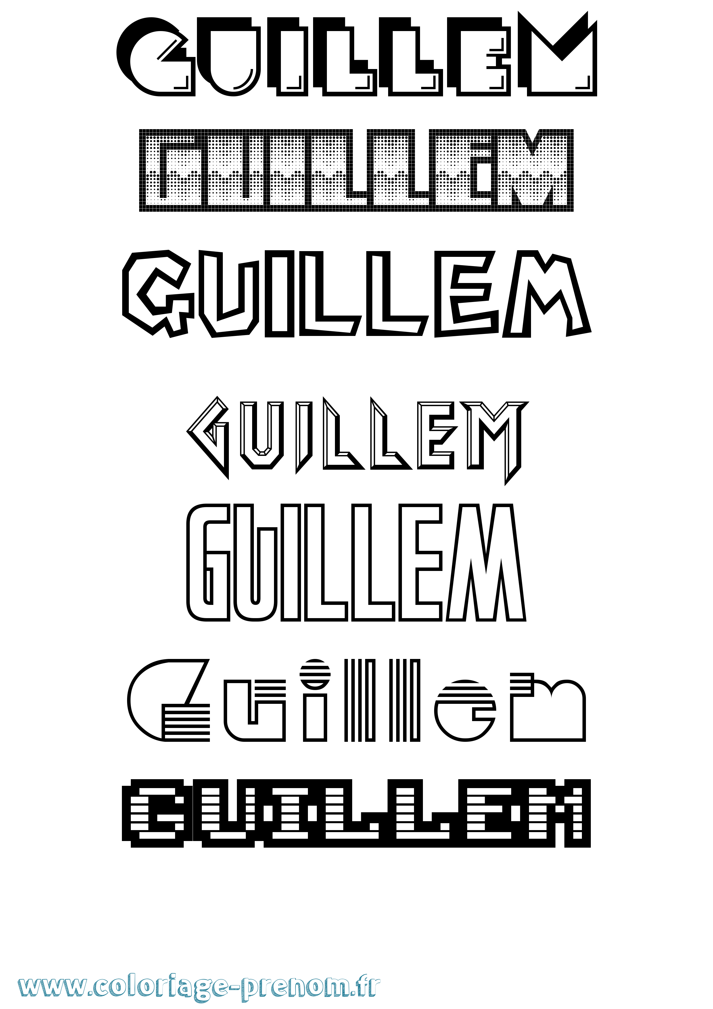 Coloriage Guillem Jeux Vidéos Coloriage prénom Guillem Jeux Vidéos