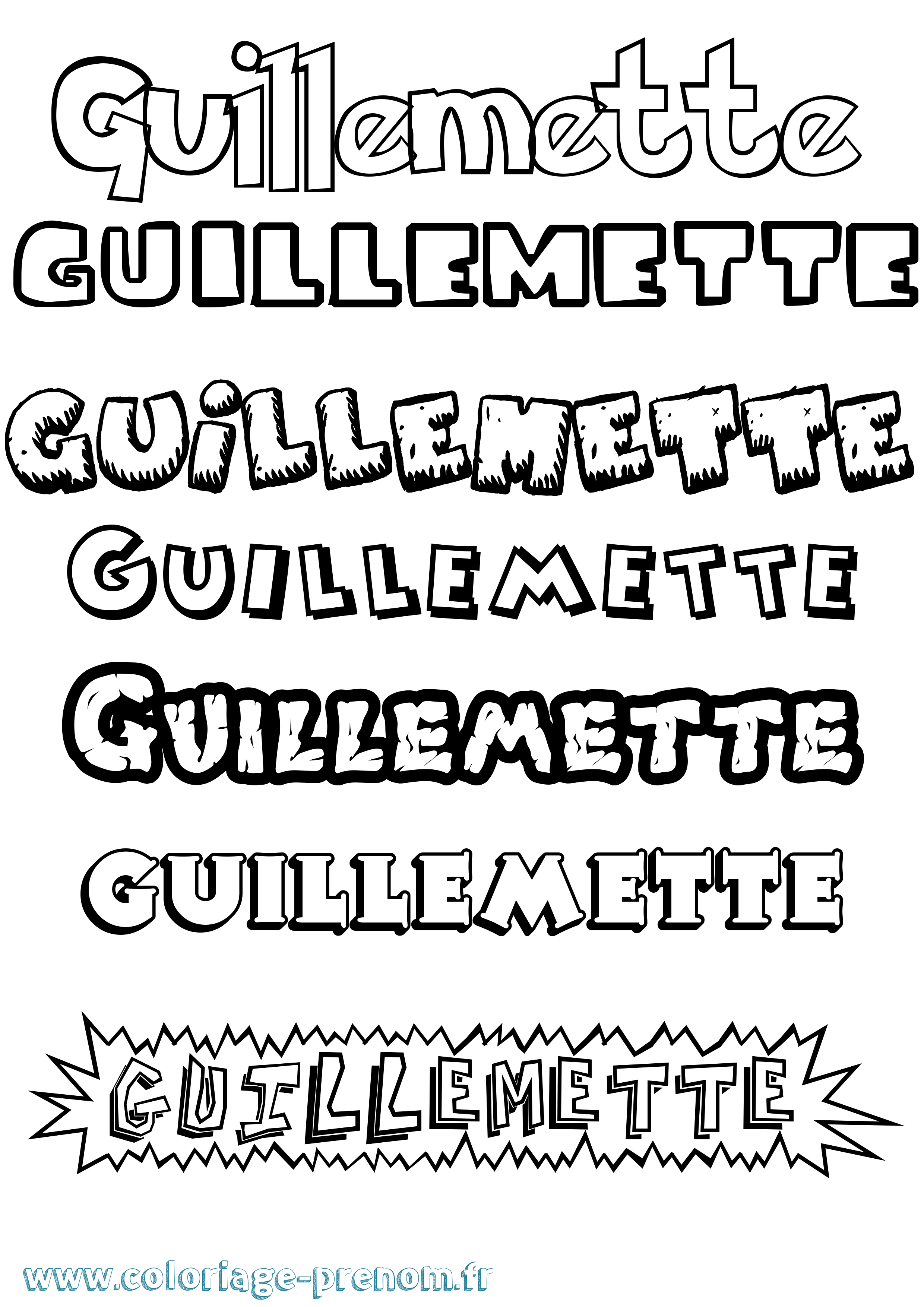 Coloriage prénom Guillemette