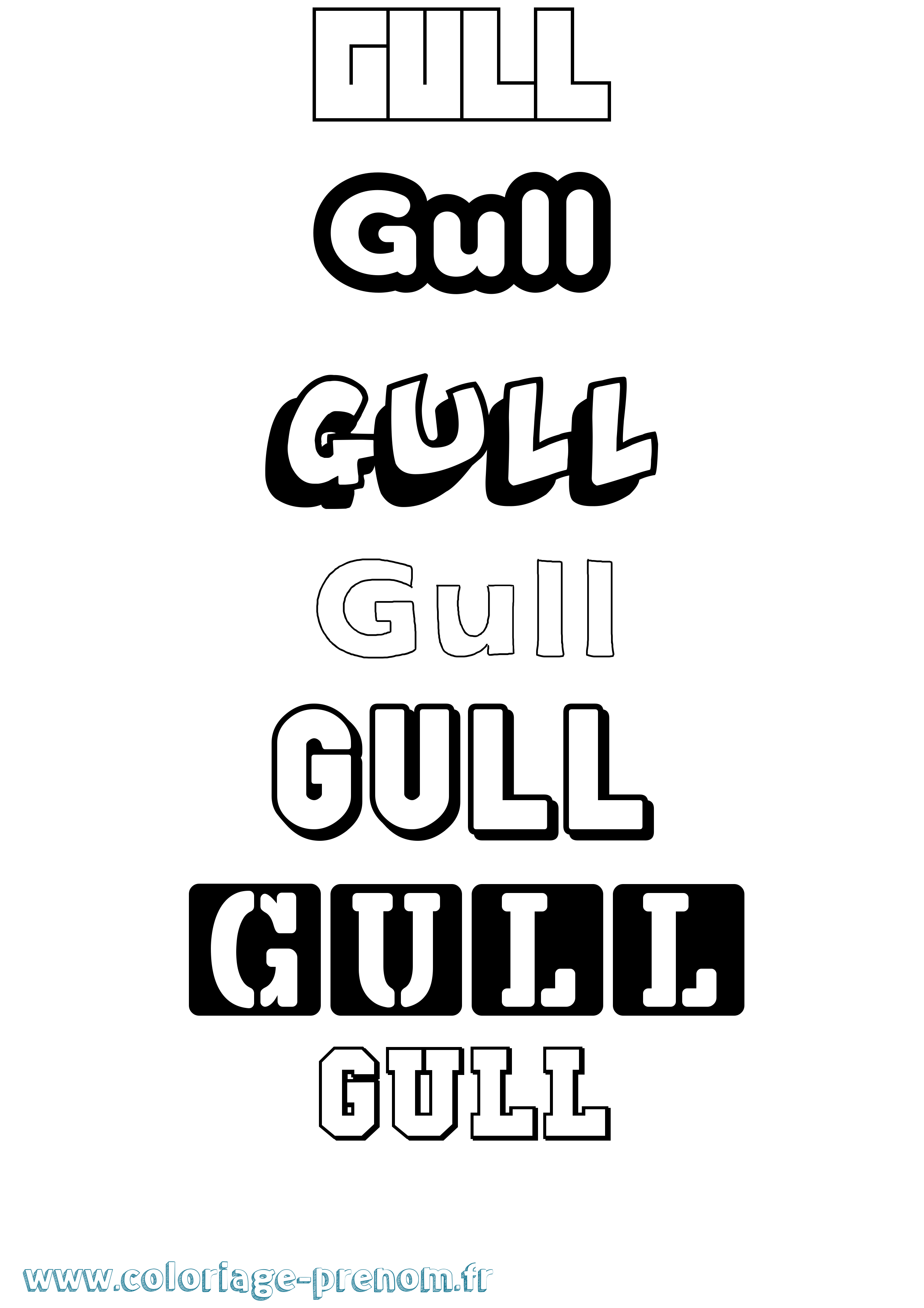 Coloriage prénom Gull Simple