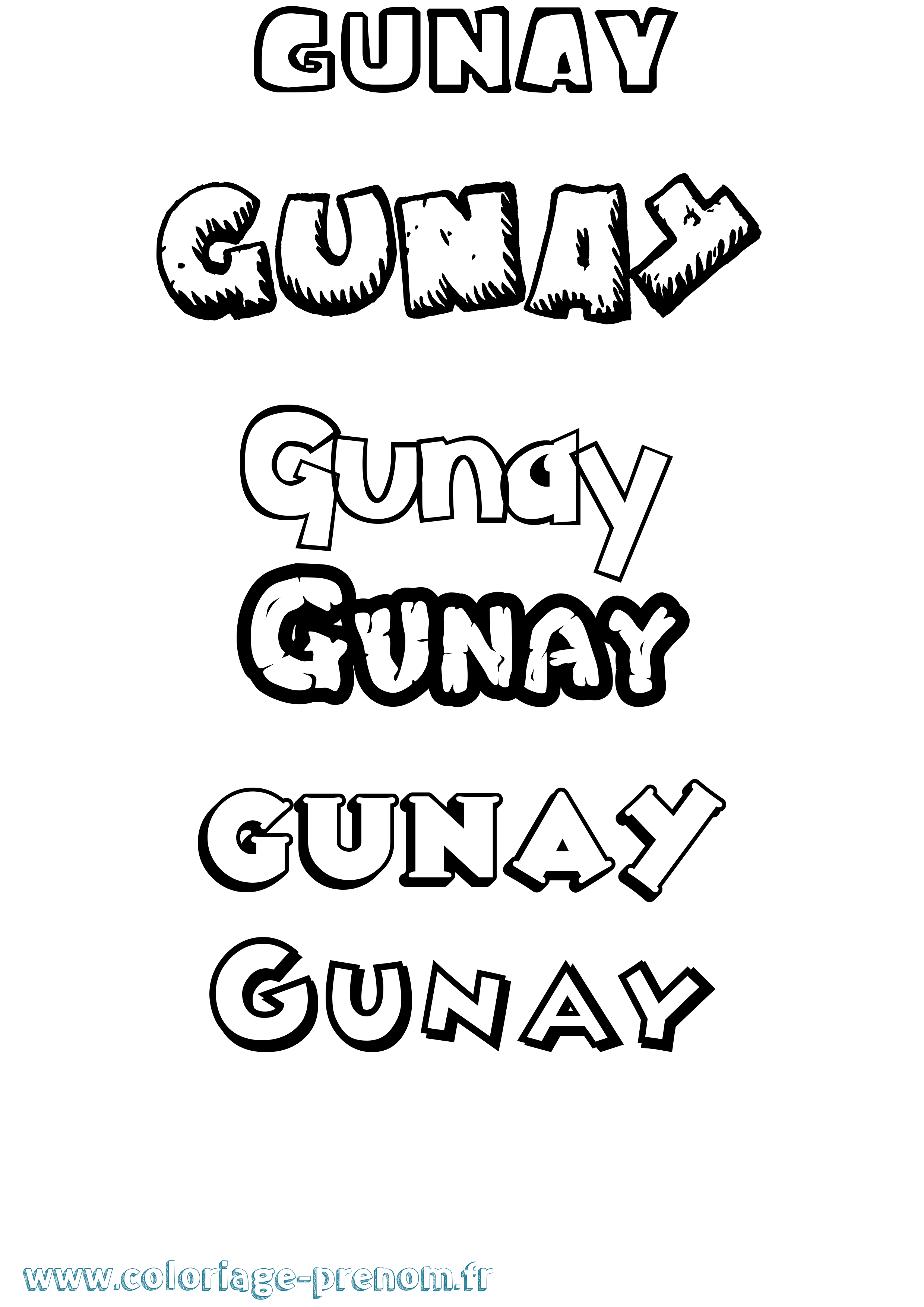 Coloriage prénom Gunay Dessin Animé