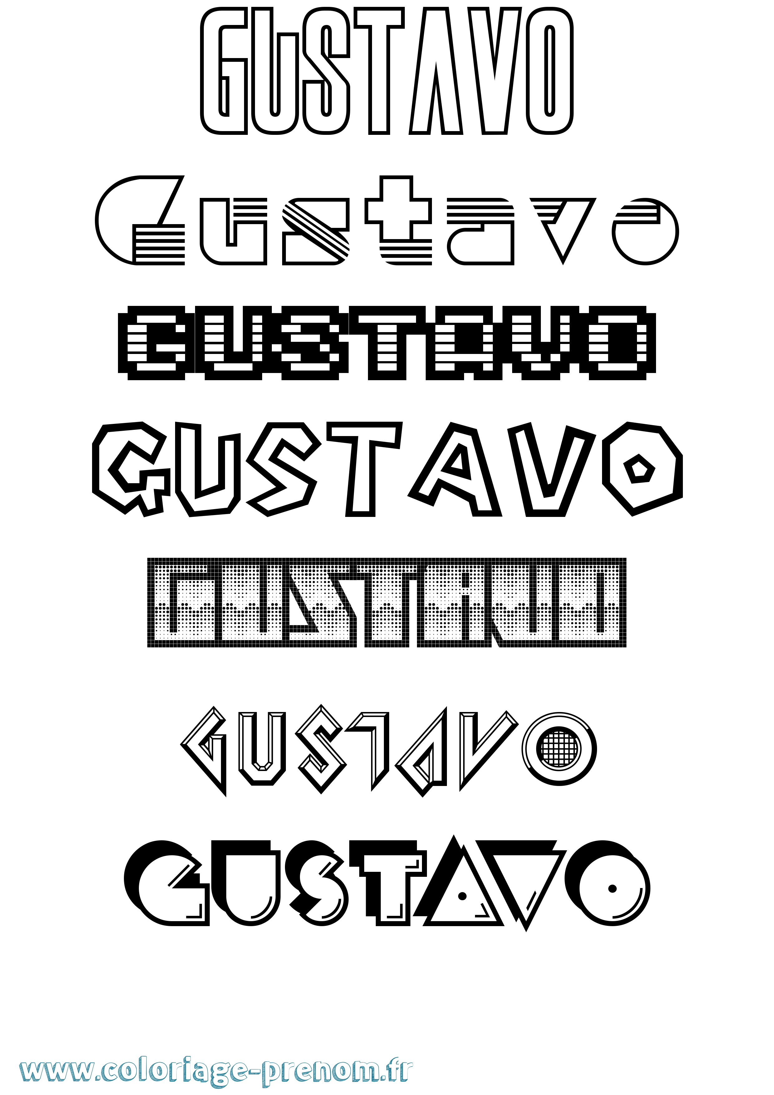 Coloriage Gustavo Jeux Vidéos Coloriage prénom Gustavo Jeux Vidéos
