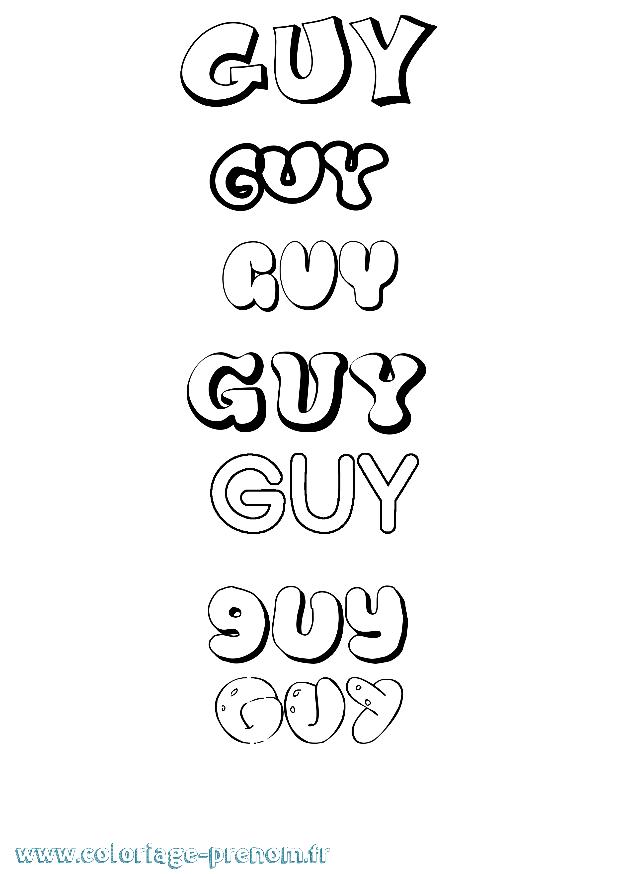 Coloriage Guy Coloriage prénom Guy