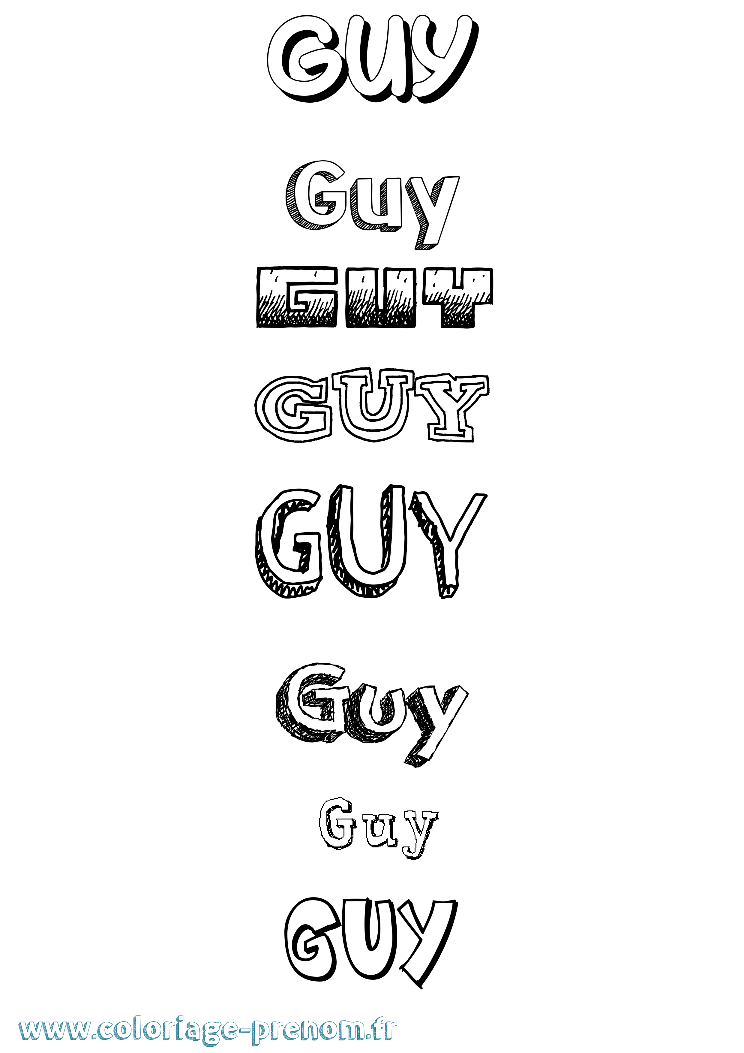 Coloriage Guy Coloriage prénom Guy