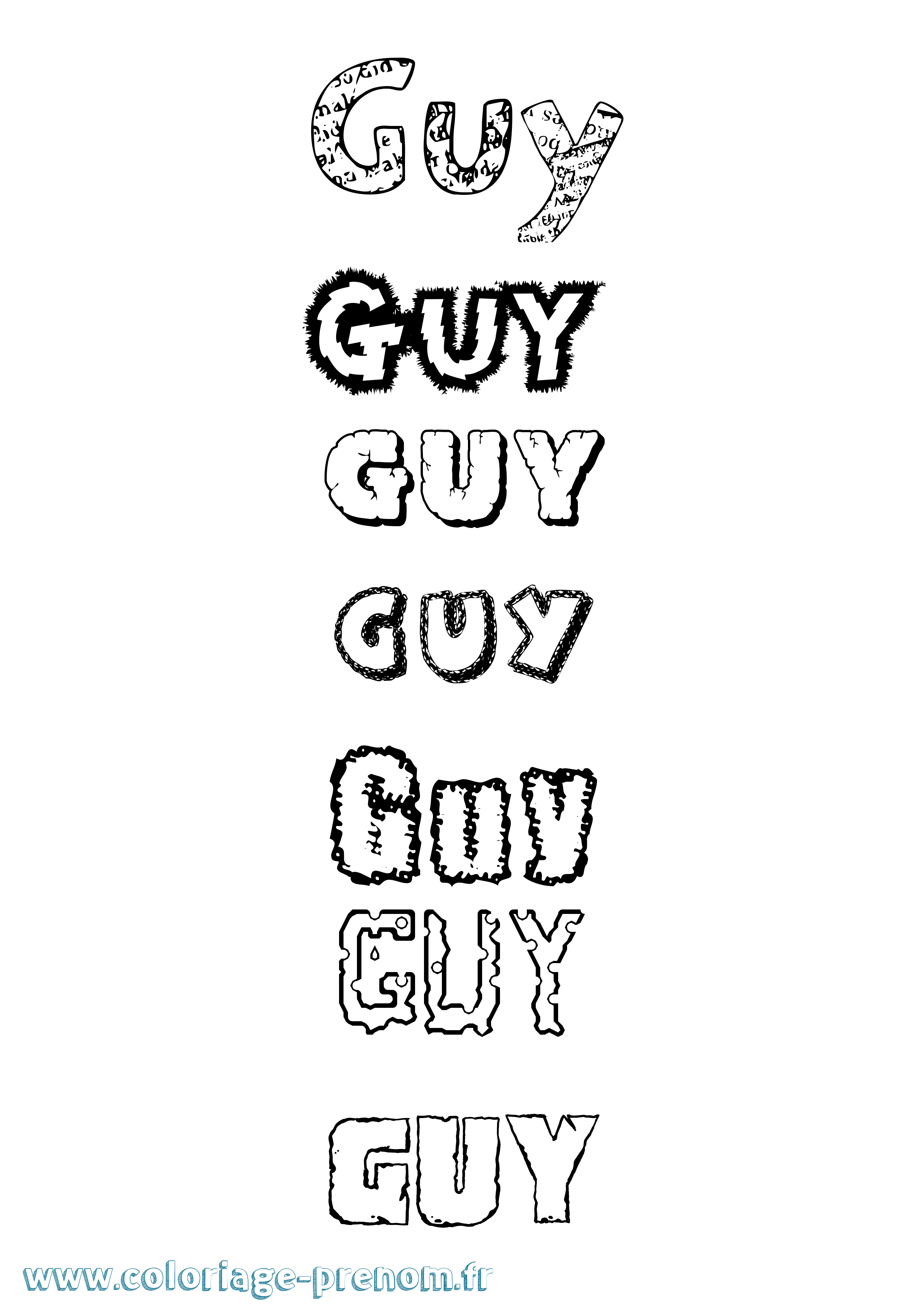 Coloriage Guy Coloriage prénom Guy
