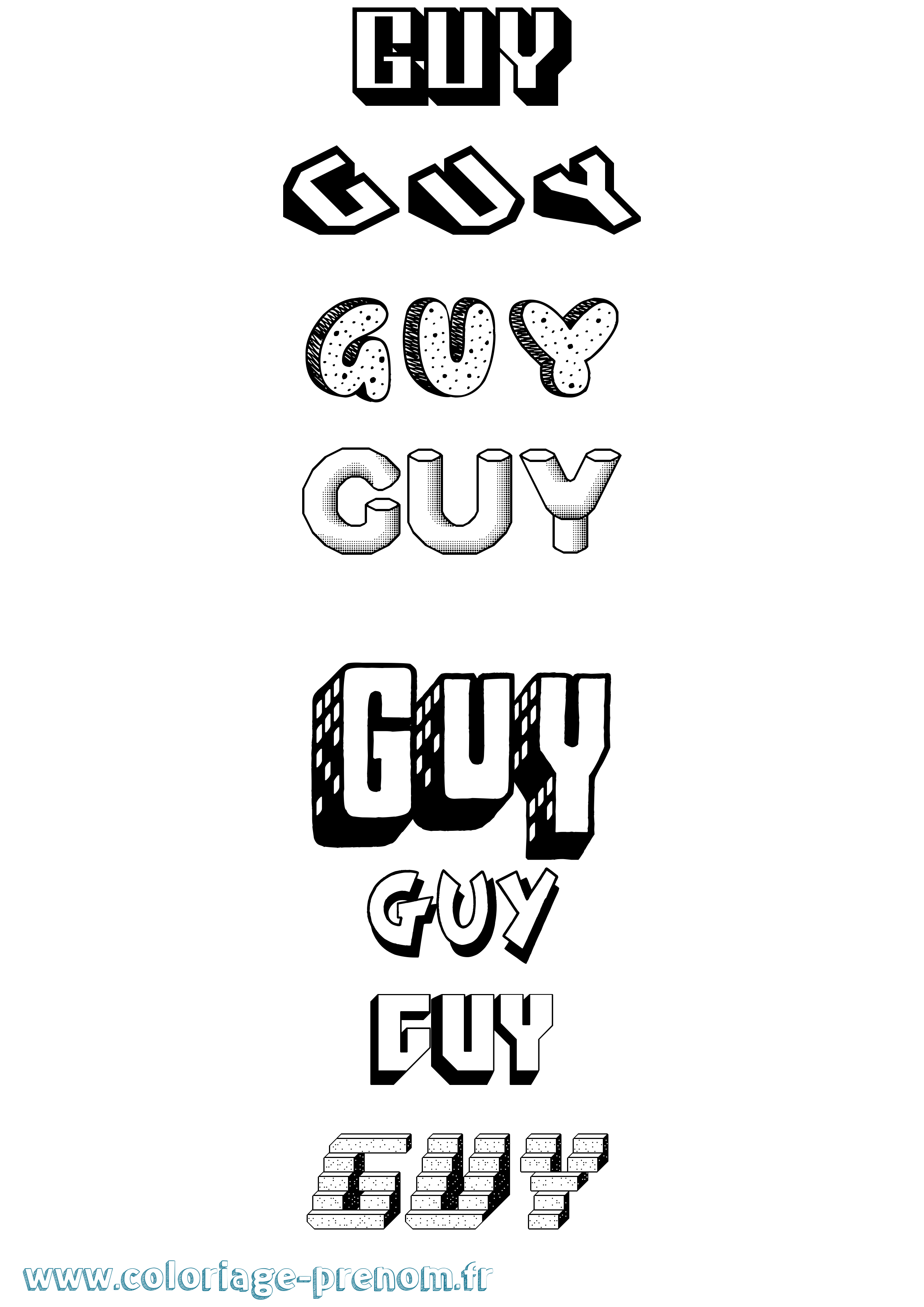 Coloriage Guy Coloriage prénom Guy