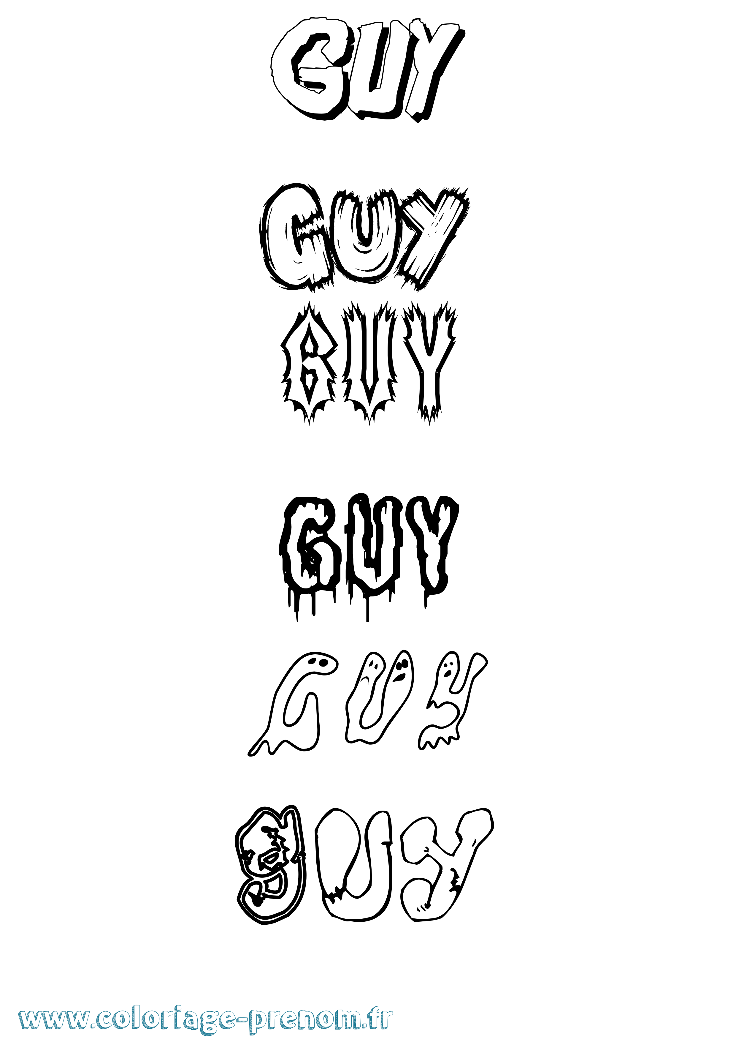 Coloriage Guy Coloriage prénom Guy