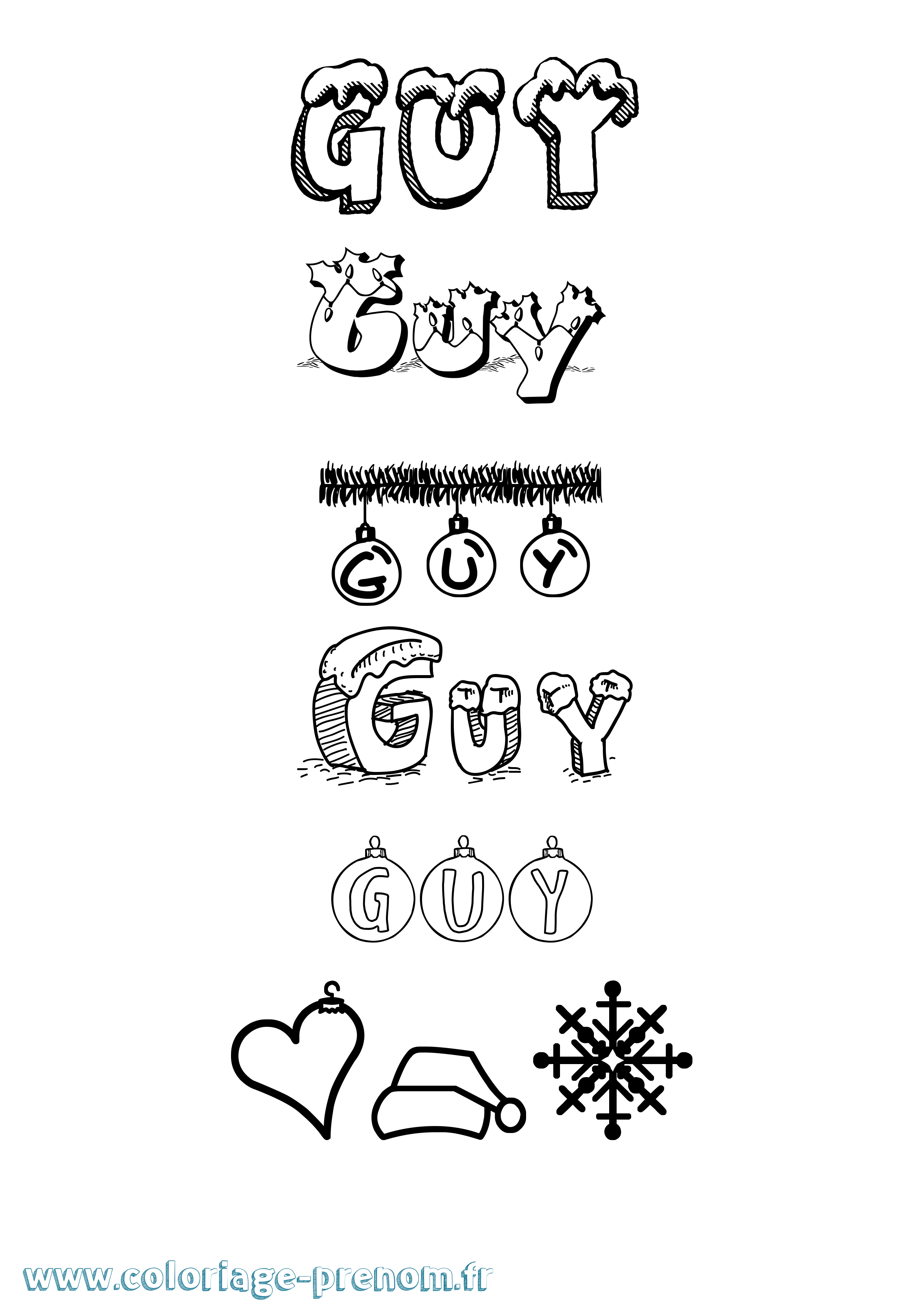 Coloriage Guy Coloriage prénom Guy
