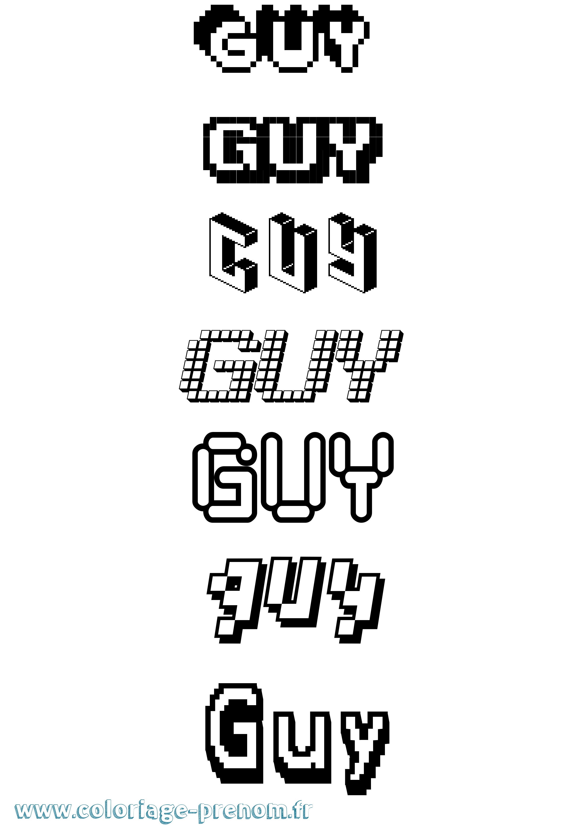 Coloriage Guy Coloriage prénom Guy