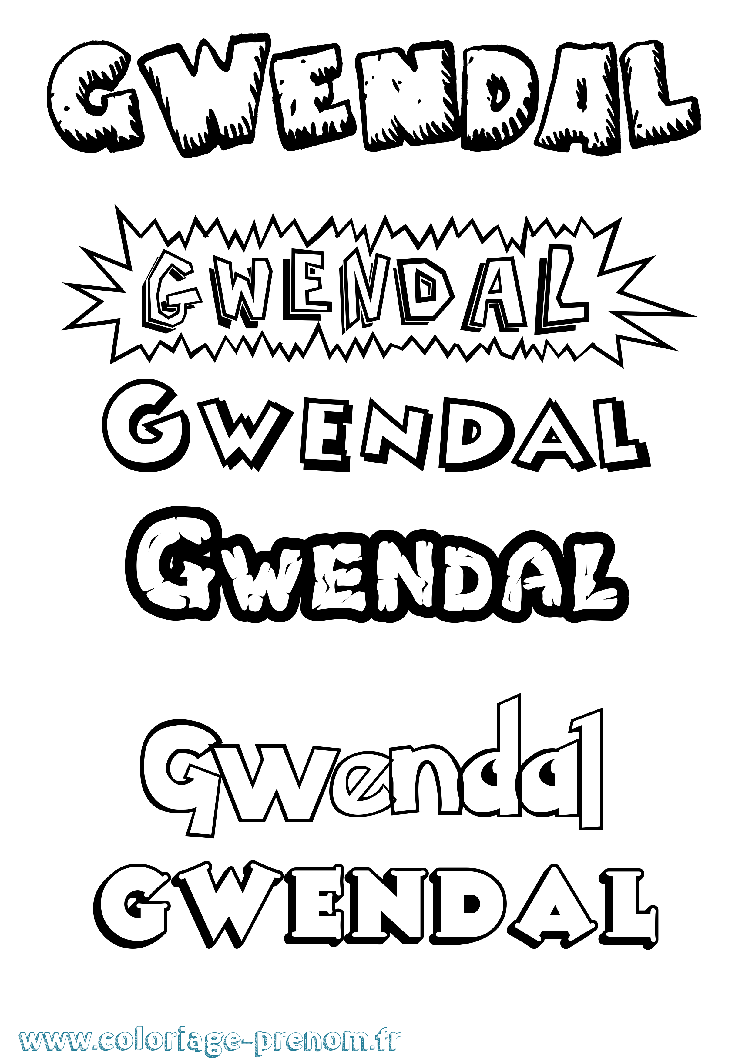 Coloriage prénom Gwendal Dessin Animé