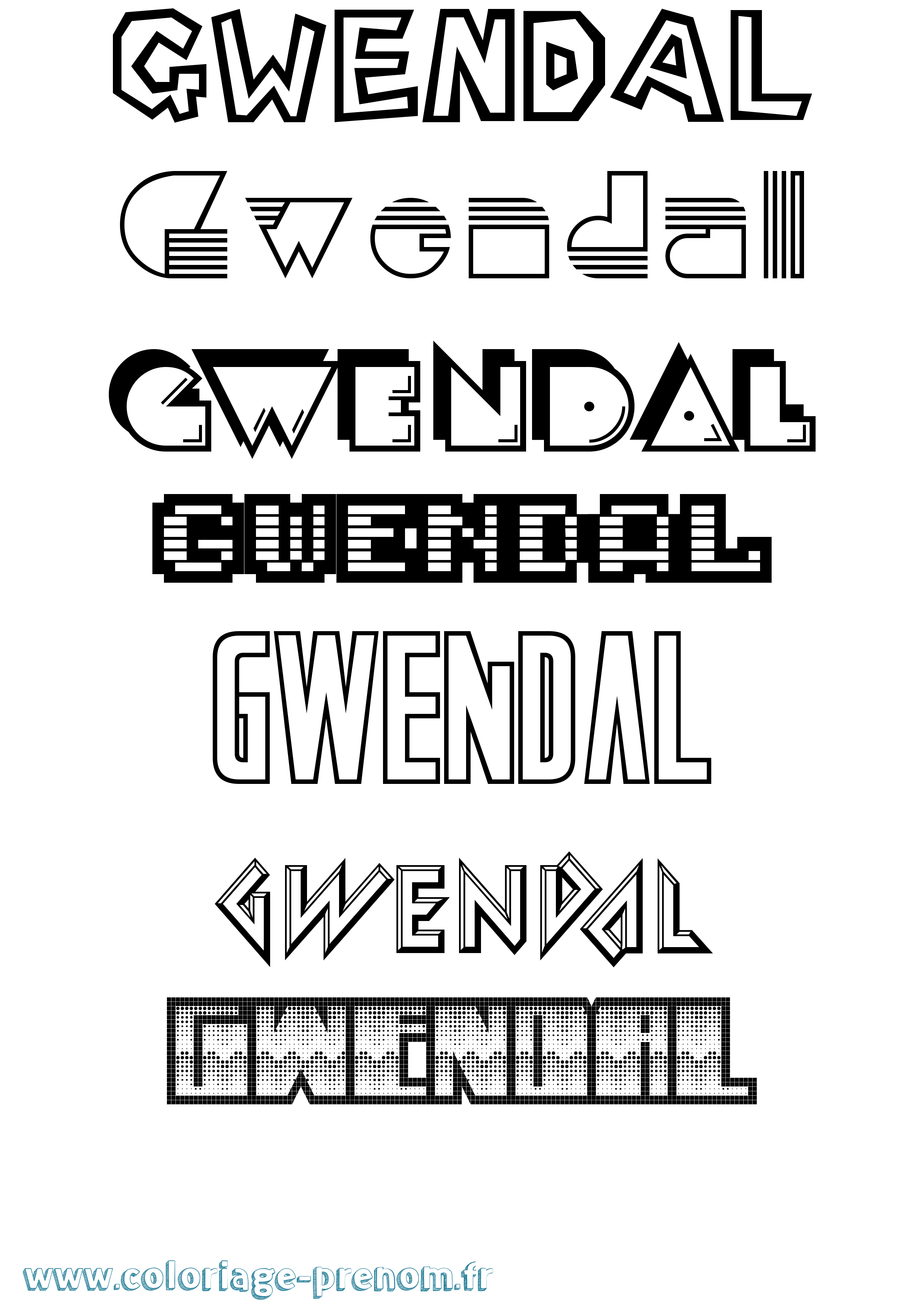 Coloriage prénom Gwendal Jeux Vidéos