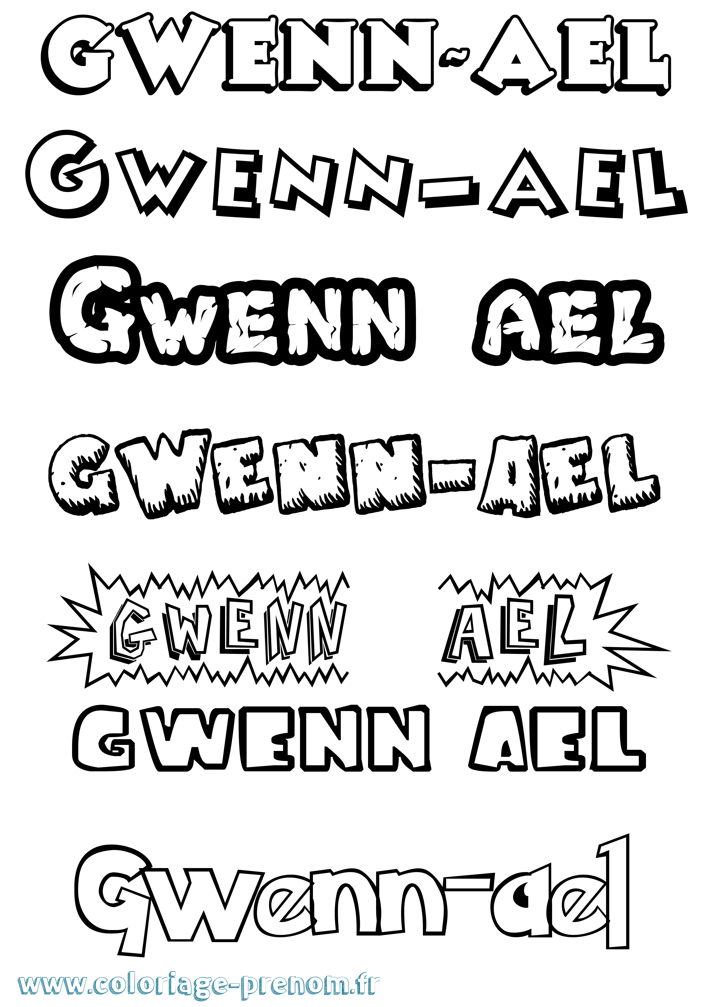 Coloriage du prénom Gwennael à Imprimer ou Télécharger facilement