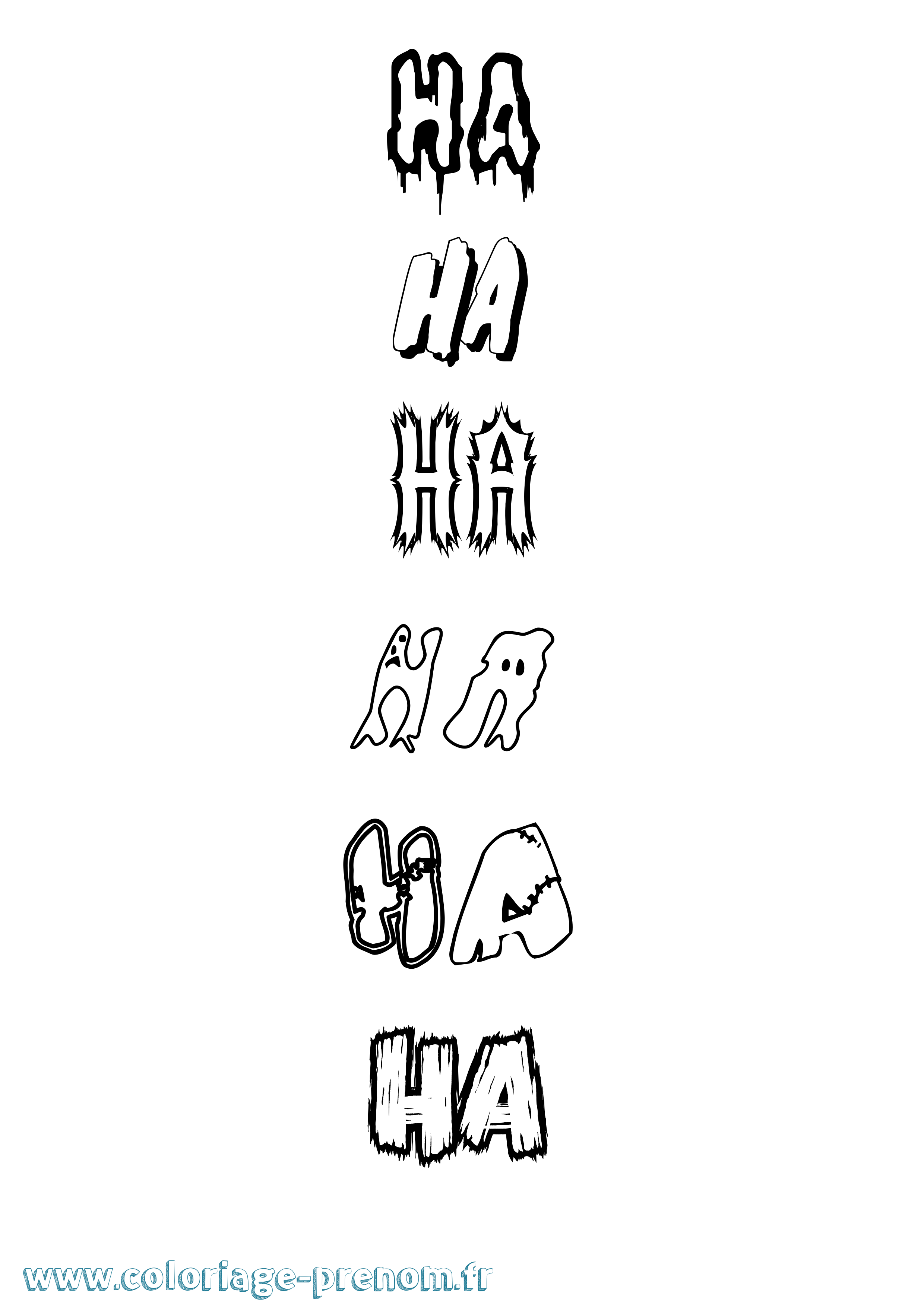Coloriage Ha Frisson Coloriage prénom Ha Frisson
