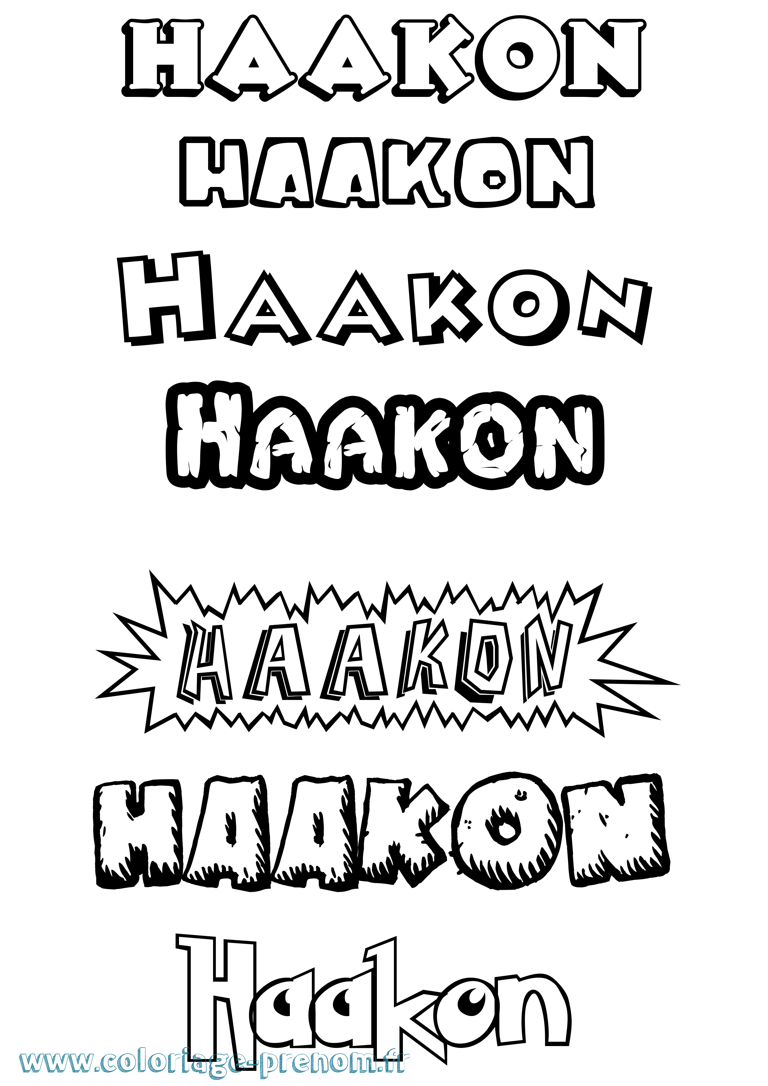 Coloriage prénom Haakon Dessin Animé