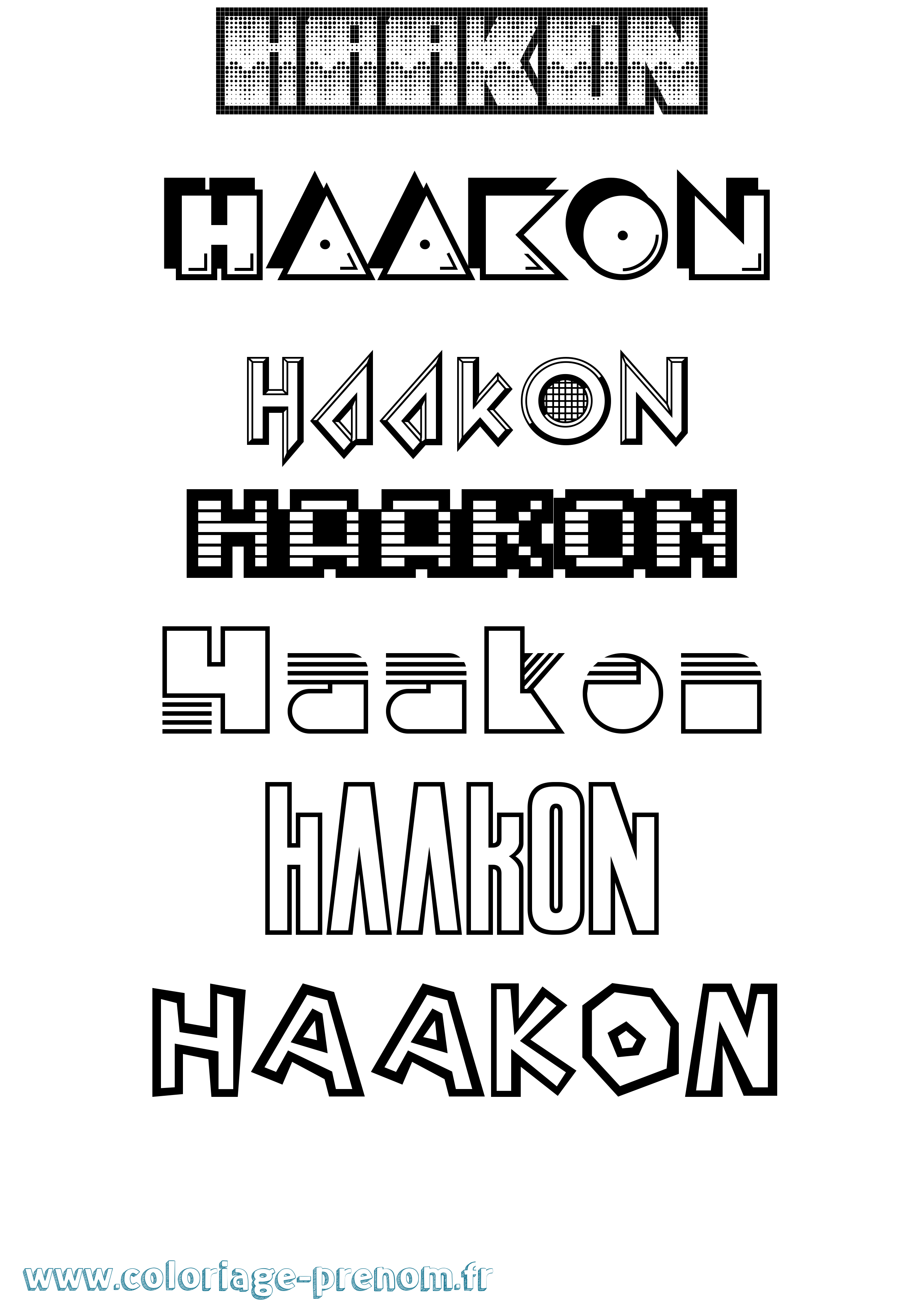 Coloriage prénom Haakon Jeux Vidéos