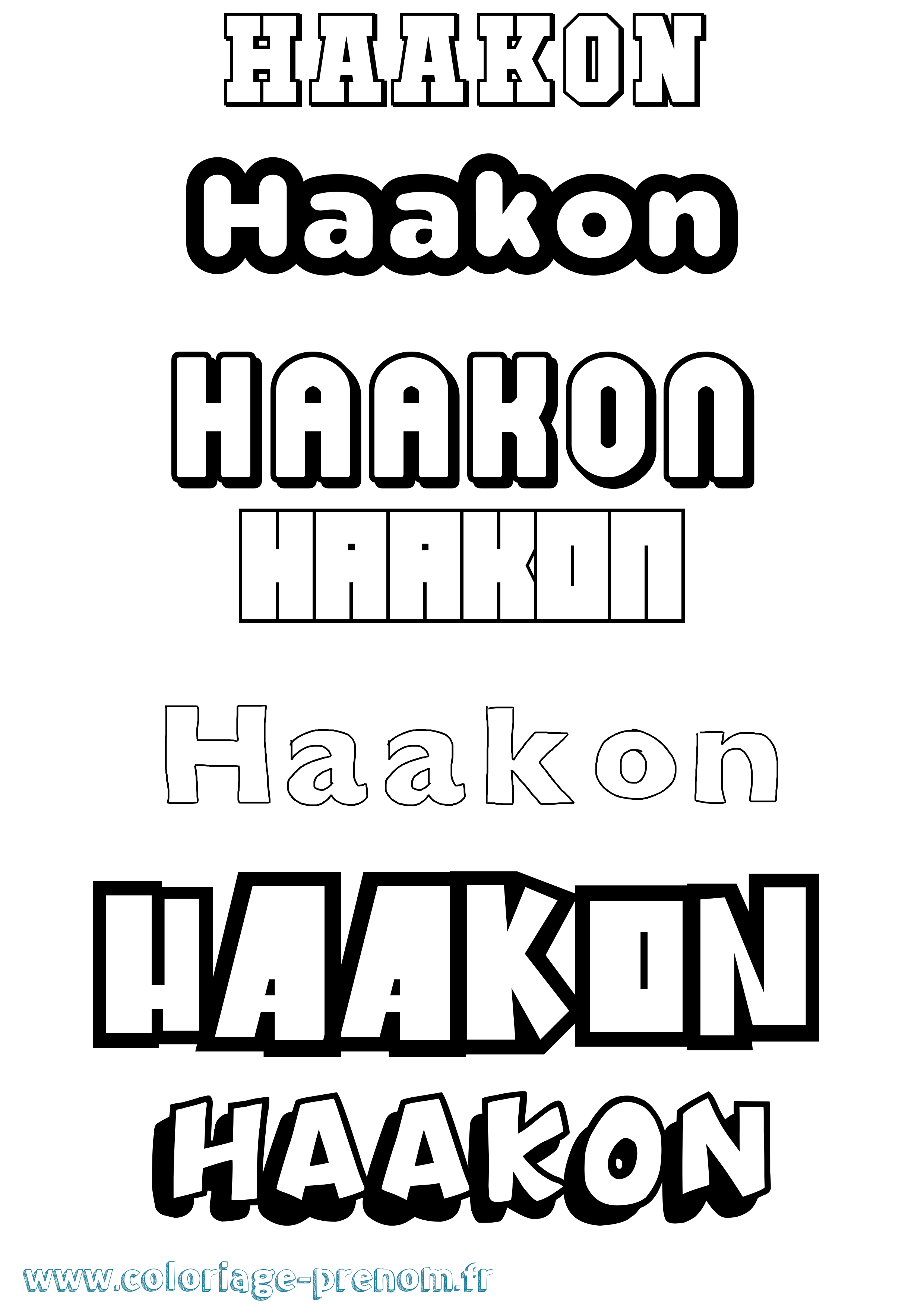 Coloriage prénom Haakon Simple