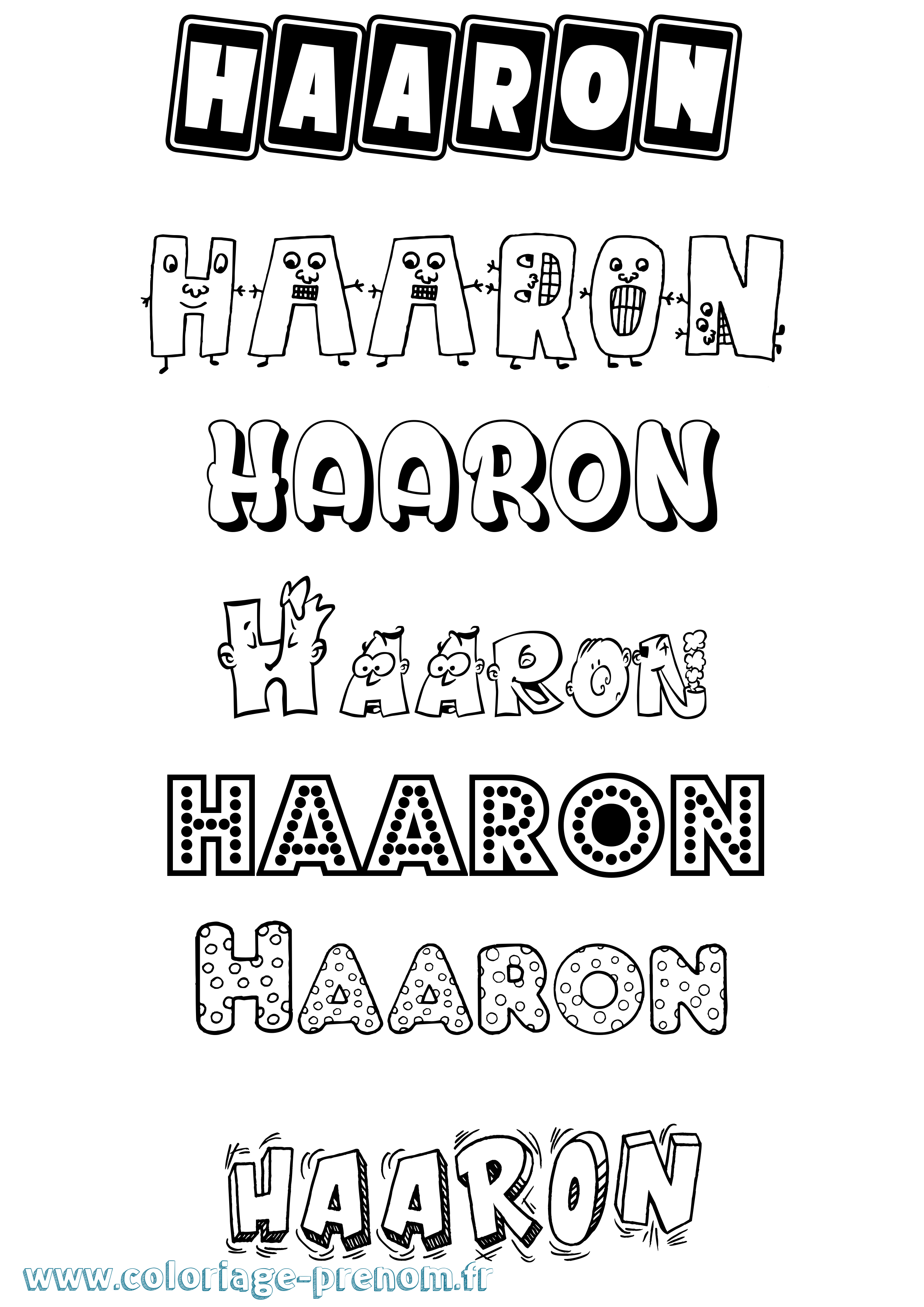 Coloriage prénom Haaron Fun