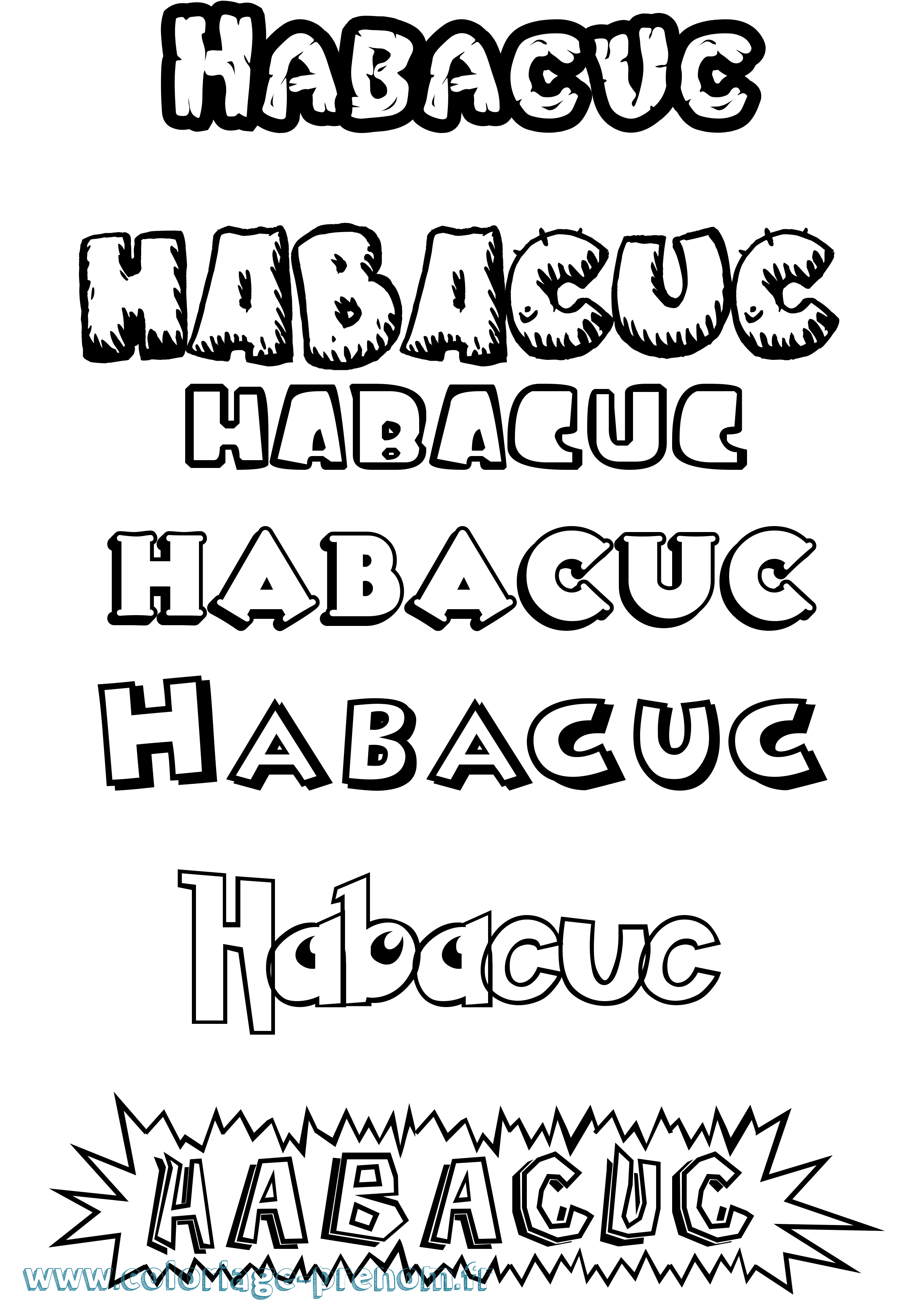 Coloriage prénom Habacuc Dessin Animé