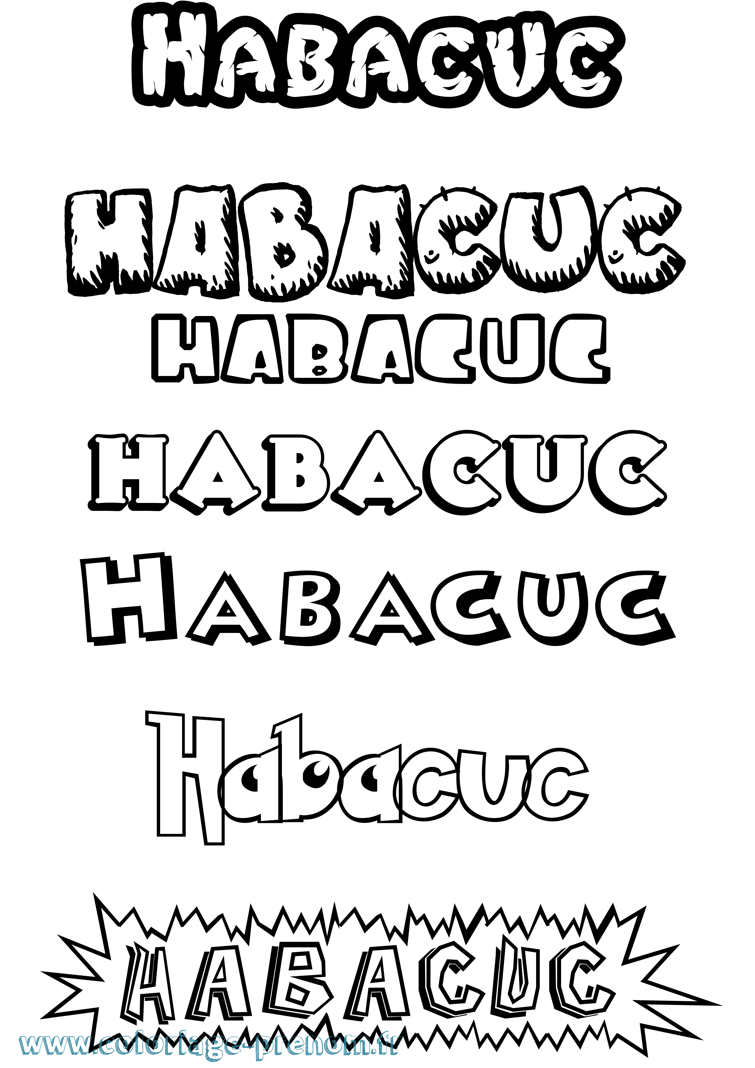 Coloriage Habacuc Dessin Animé Coloriage prénom Habacuc Dessin Animé