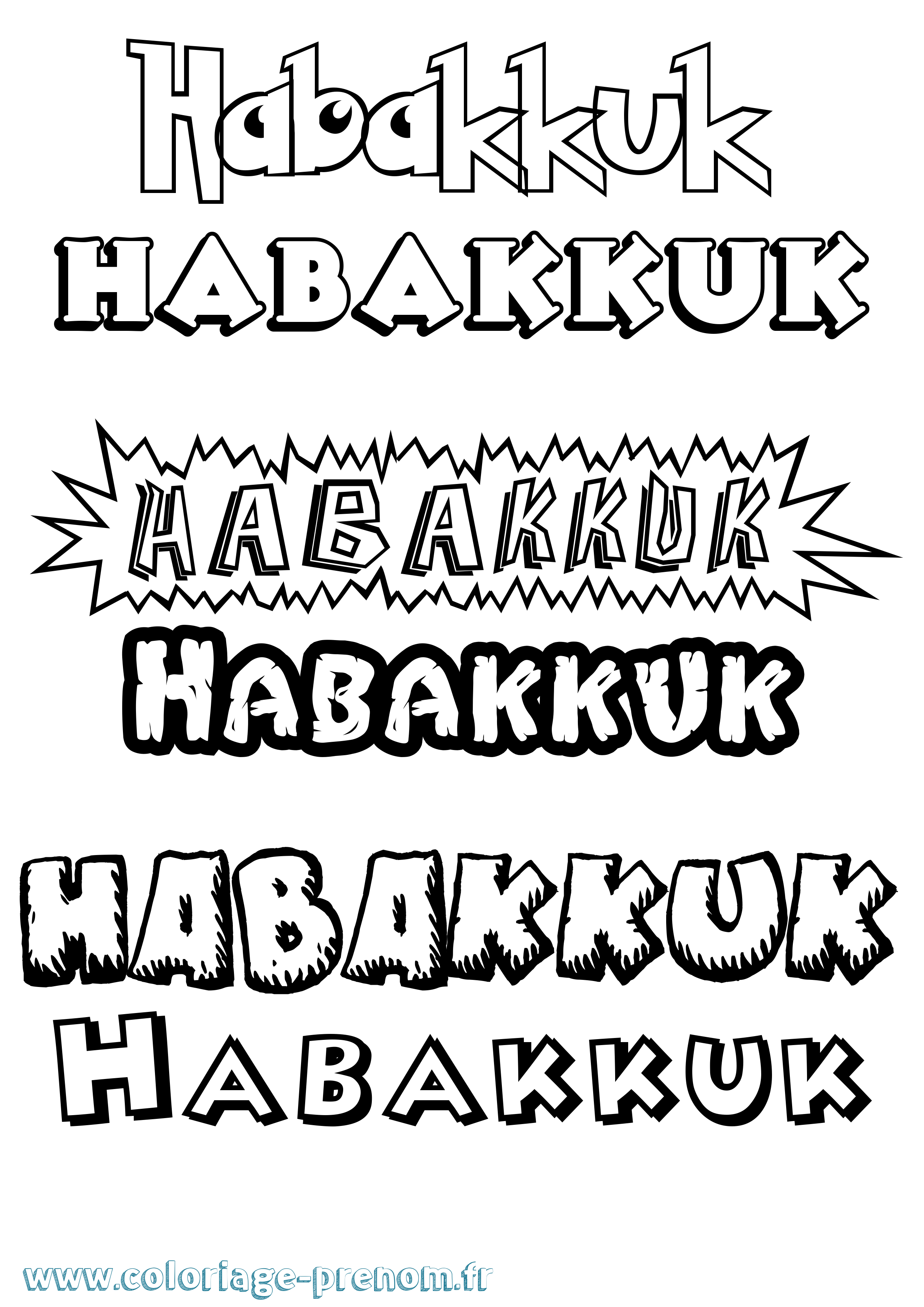 Coloriage prénom Habakkuk Dessin Animé