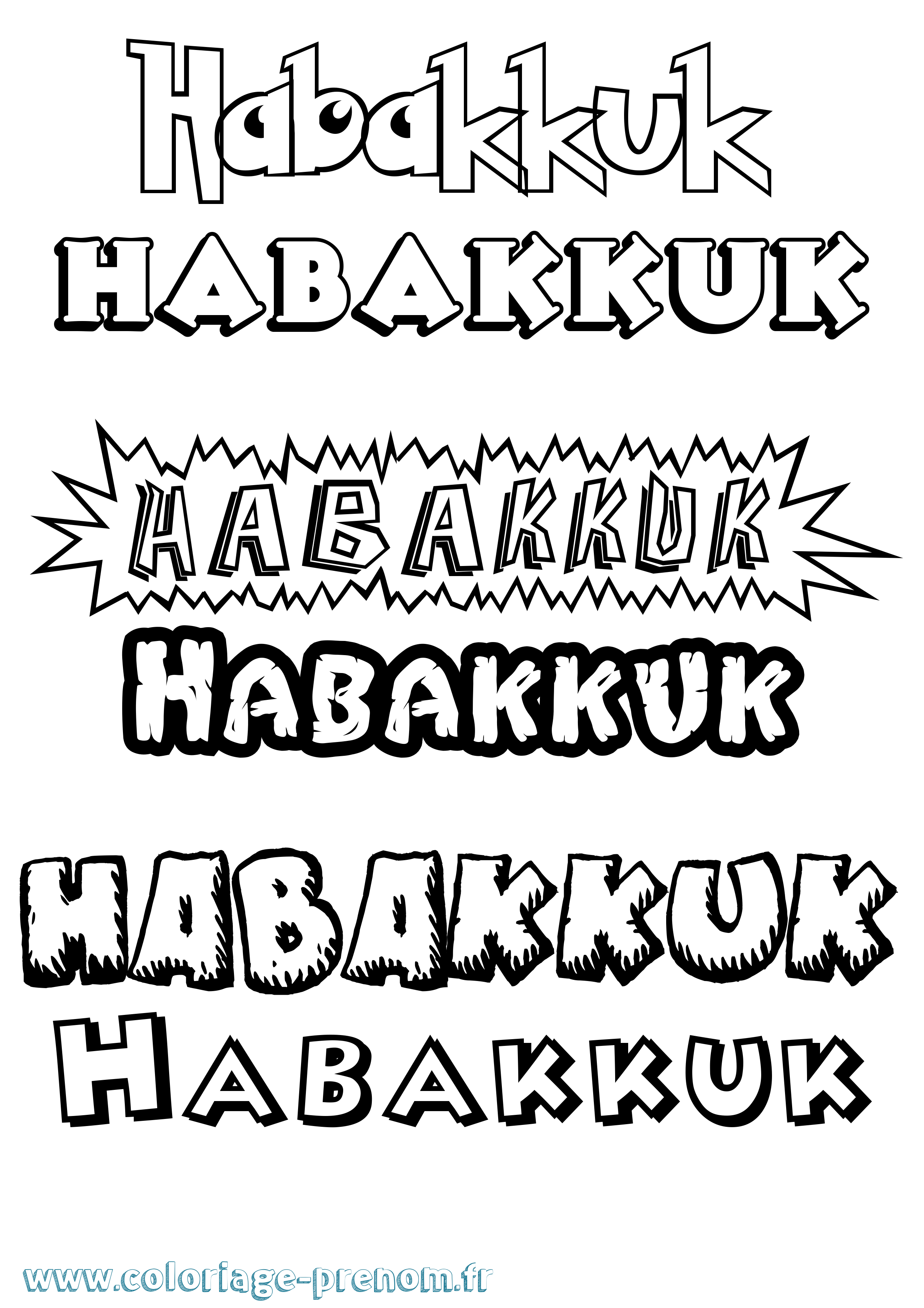 Coloriage Habakkuk Dessin Animé Coloriage prénom Habakkuk Dessin Animé