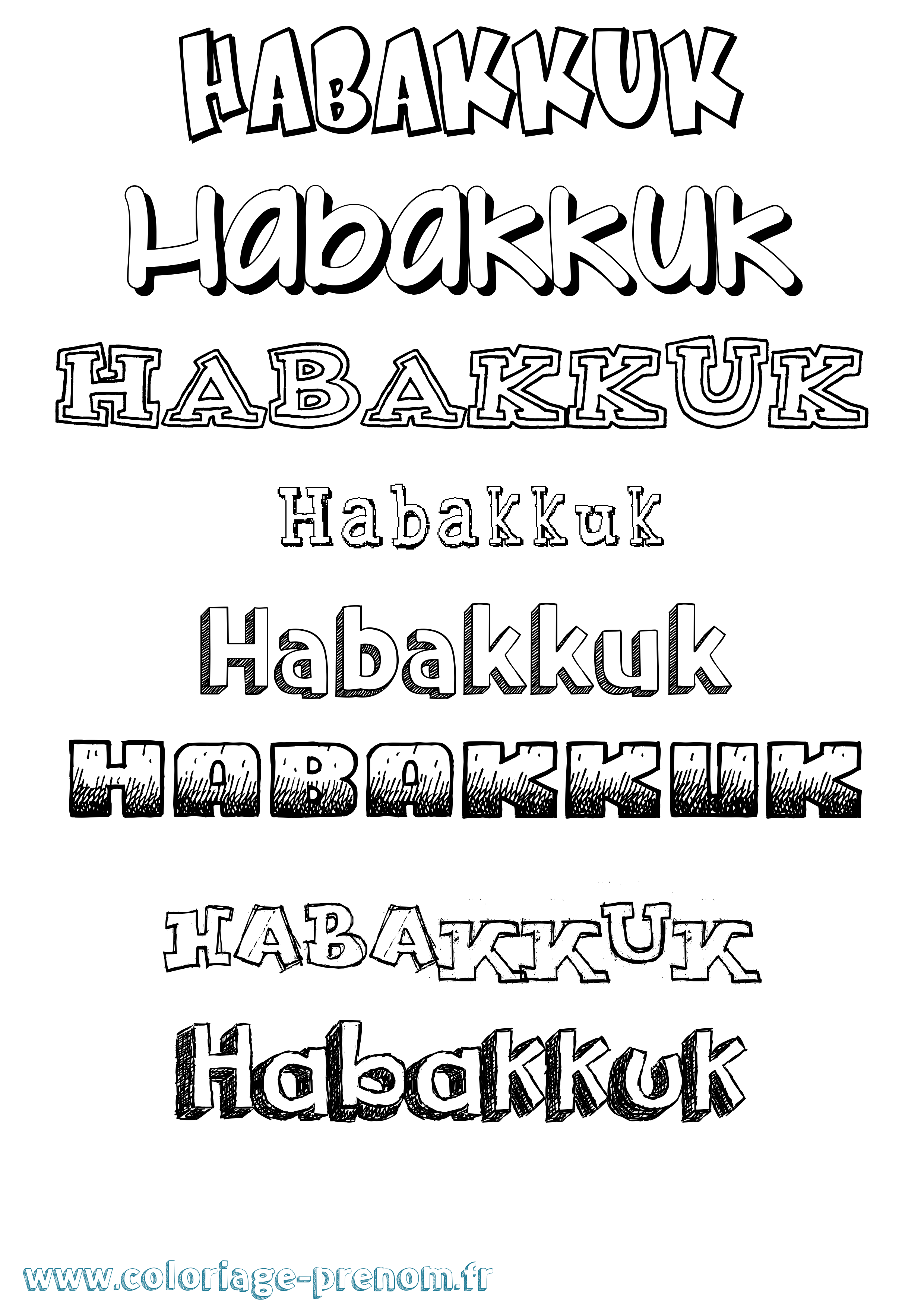 Coloriage Habakkuk Dessiné Coloriage prénom Habakkuk Dessiné
