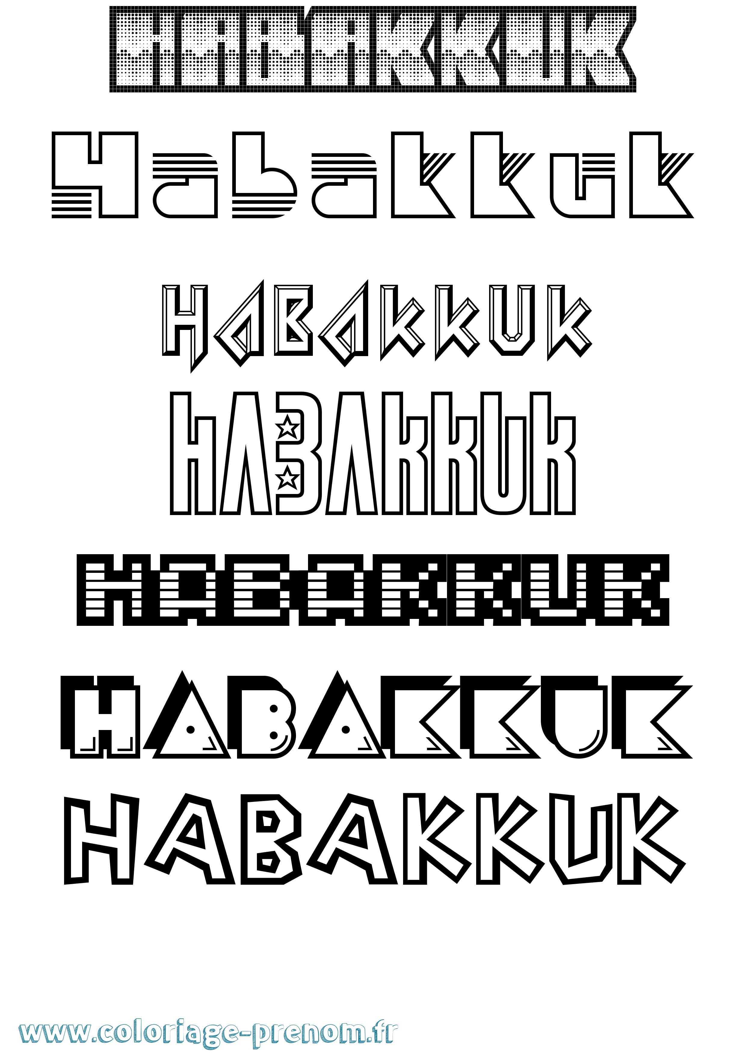 Coloriage Habakkuk Jeux Vidéos Coloriage prénom Habakkuk Jeux Vidéos