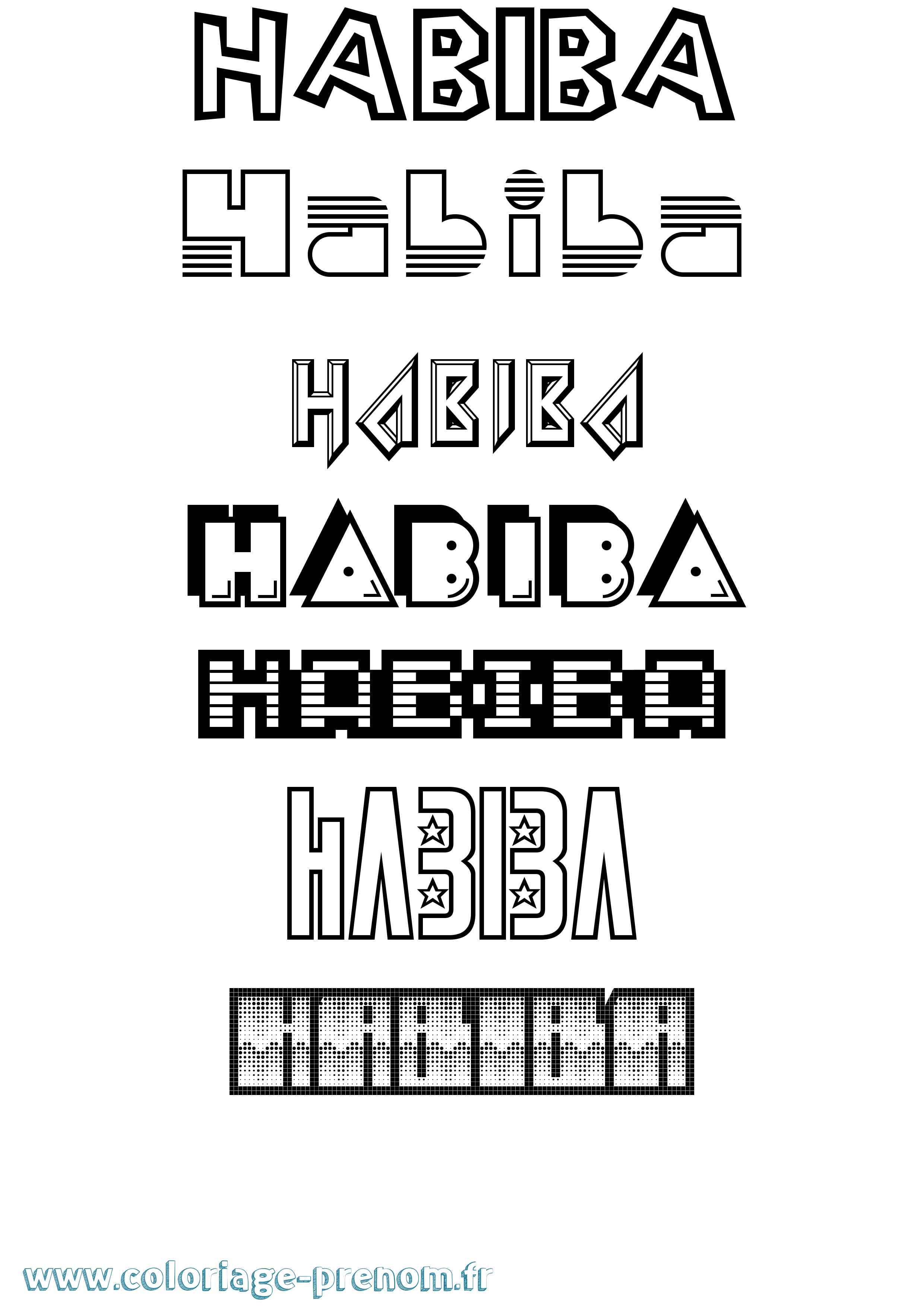 Coloriage Habiba Jeux Vidéos Coloriage prénom Habiba Jeux Vidéos