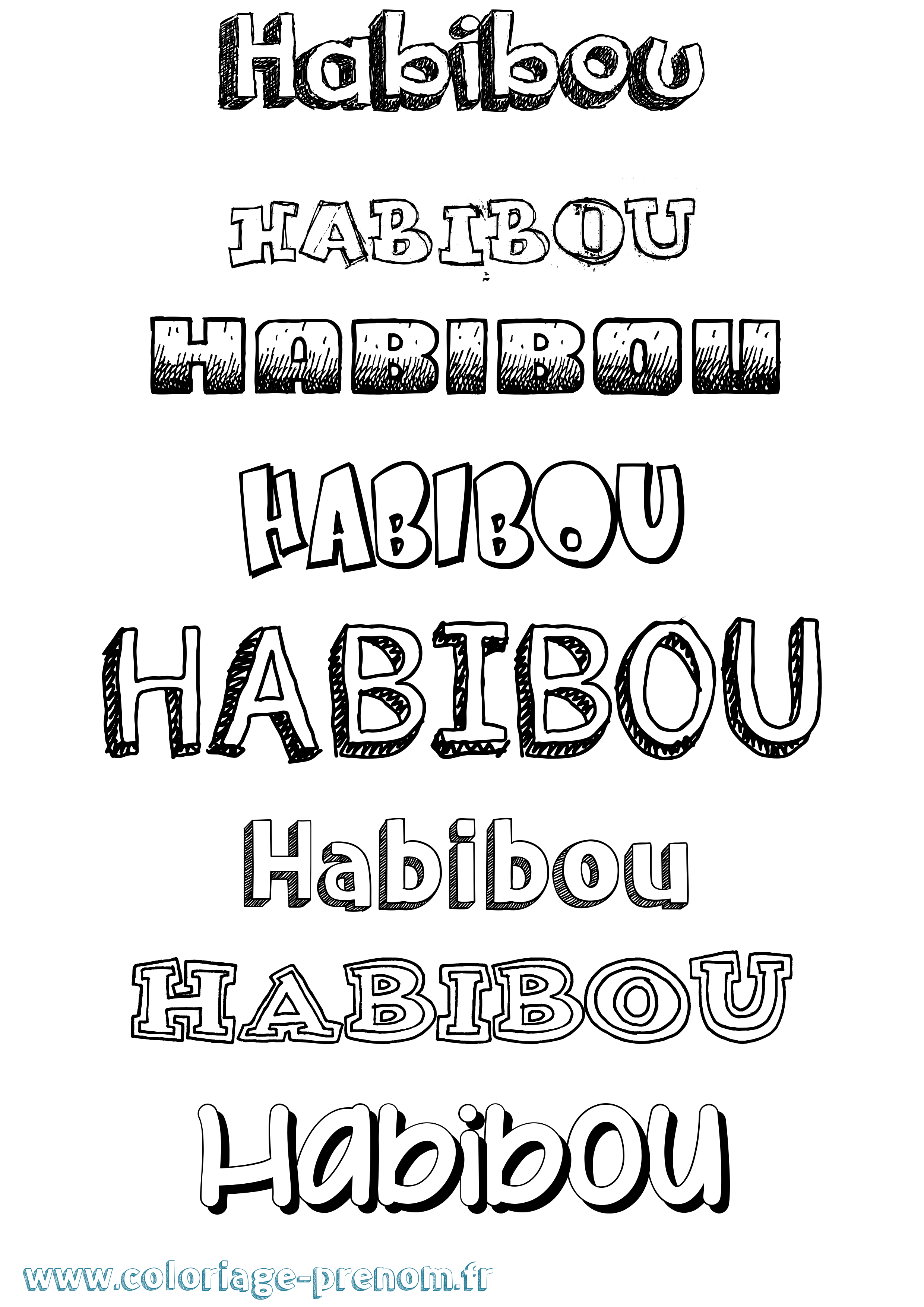 Coloriage prénom Habibou Dessiné