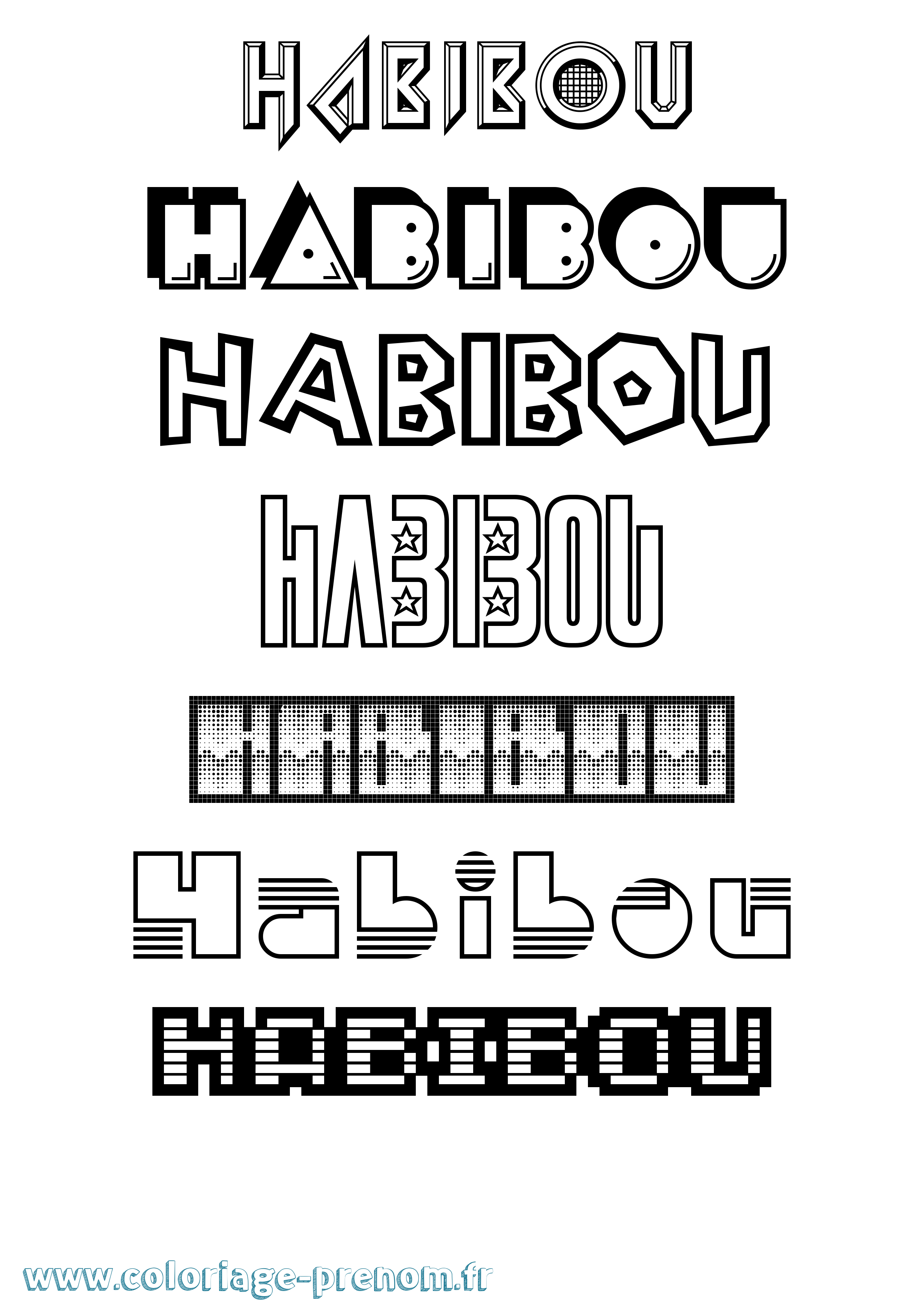 Coloriage prénom Habibou Jeux Vidéos