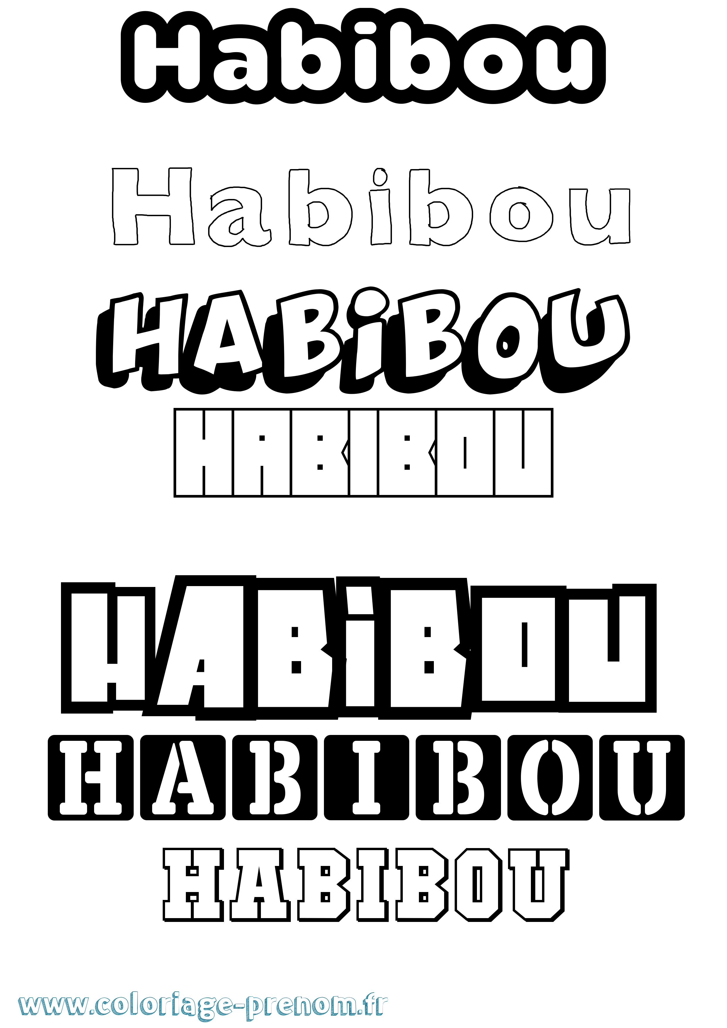 Coloriage prénom Habibou Simple