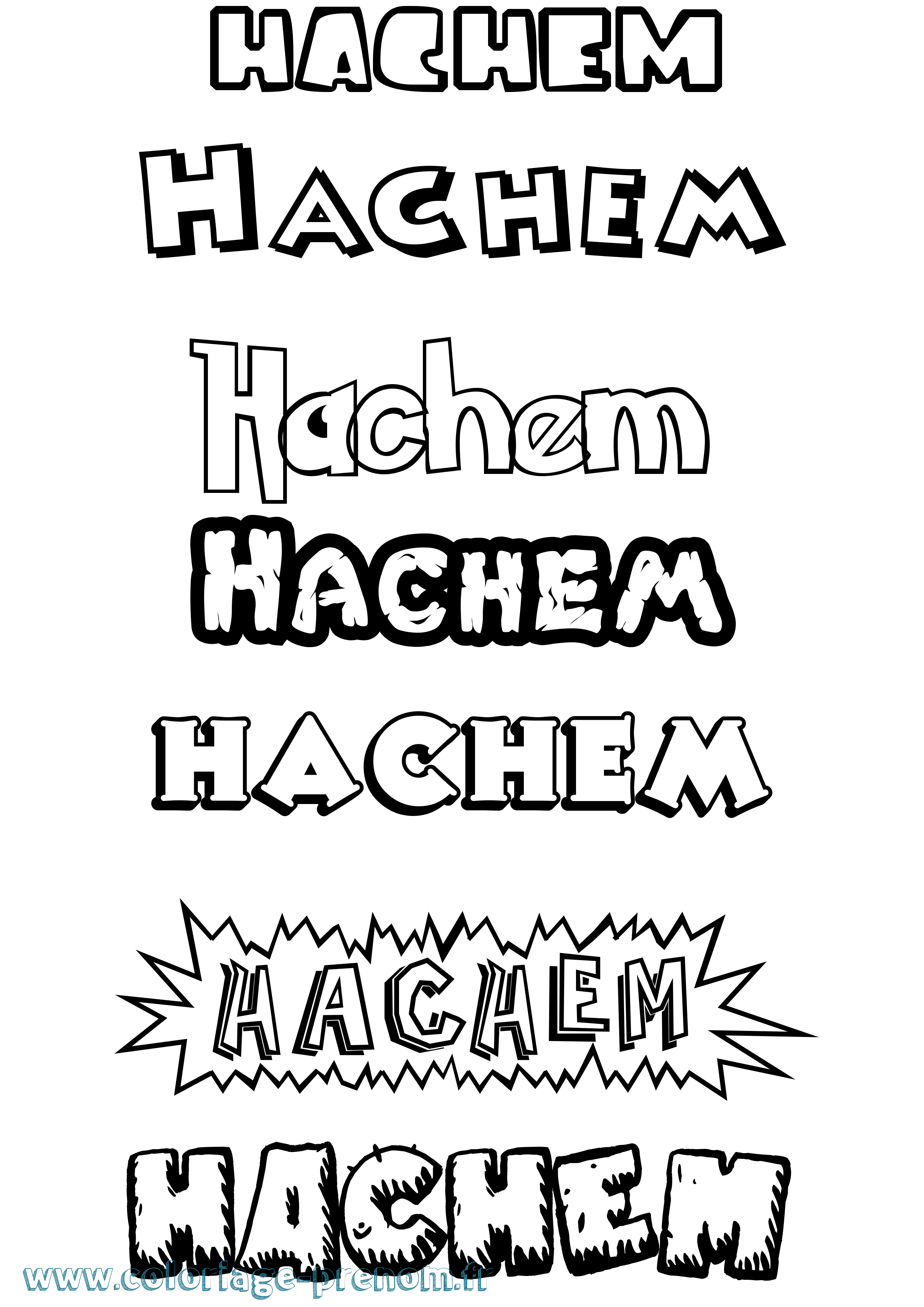 Coloriage prénom Hachem Dessin Animé