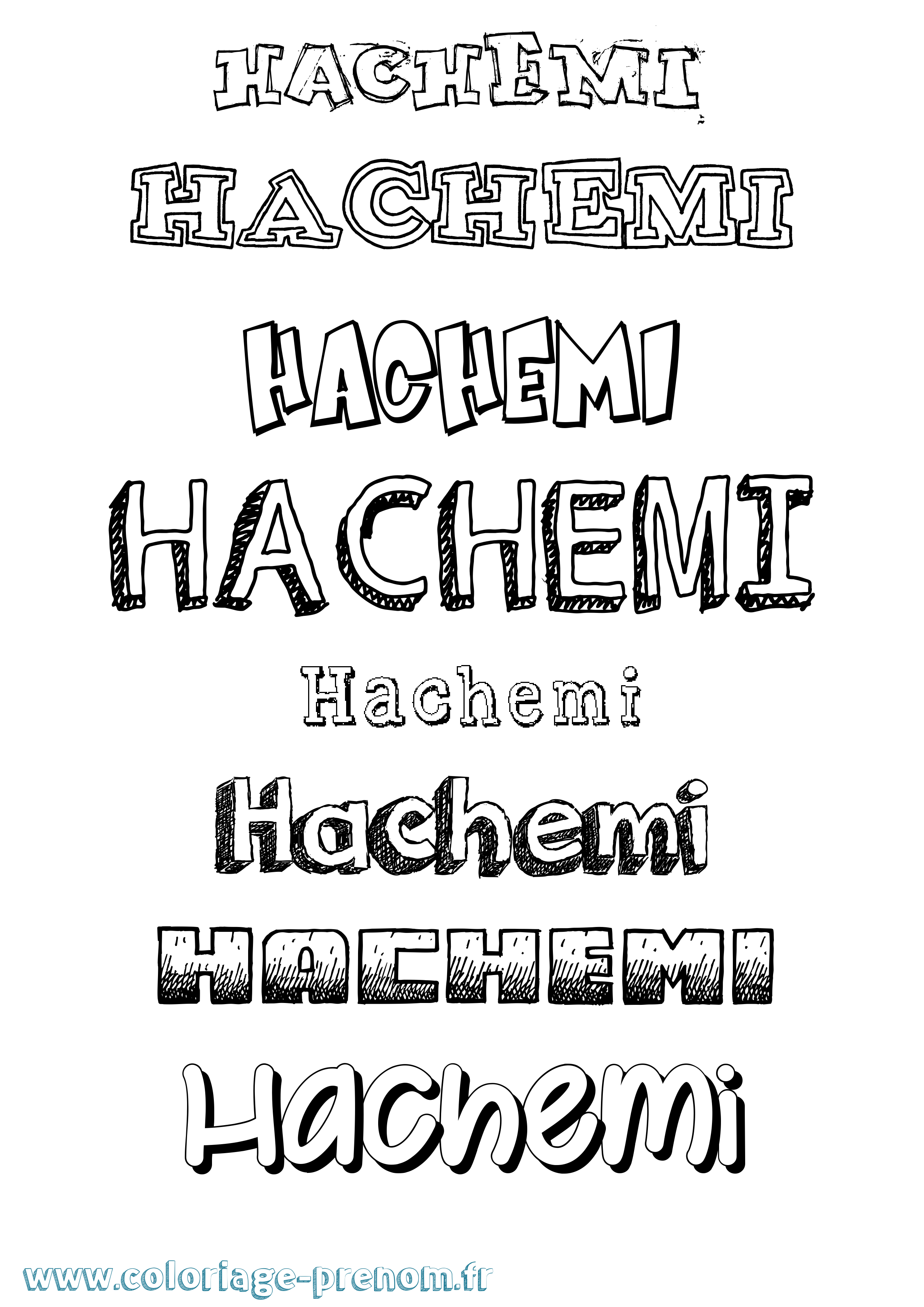 Coloriage prénom Hachemi Dessiné