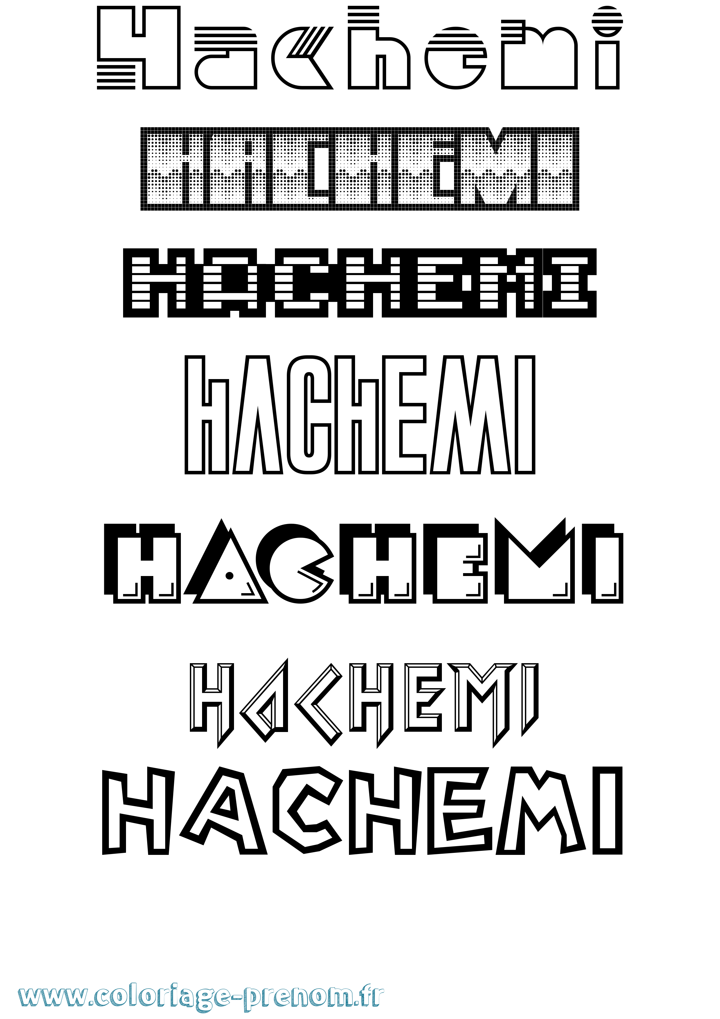 Coloriage prénom Hachemi Jeux Vidéos