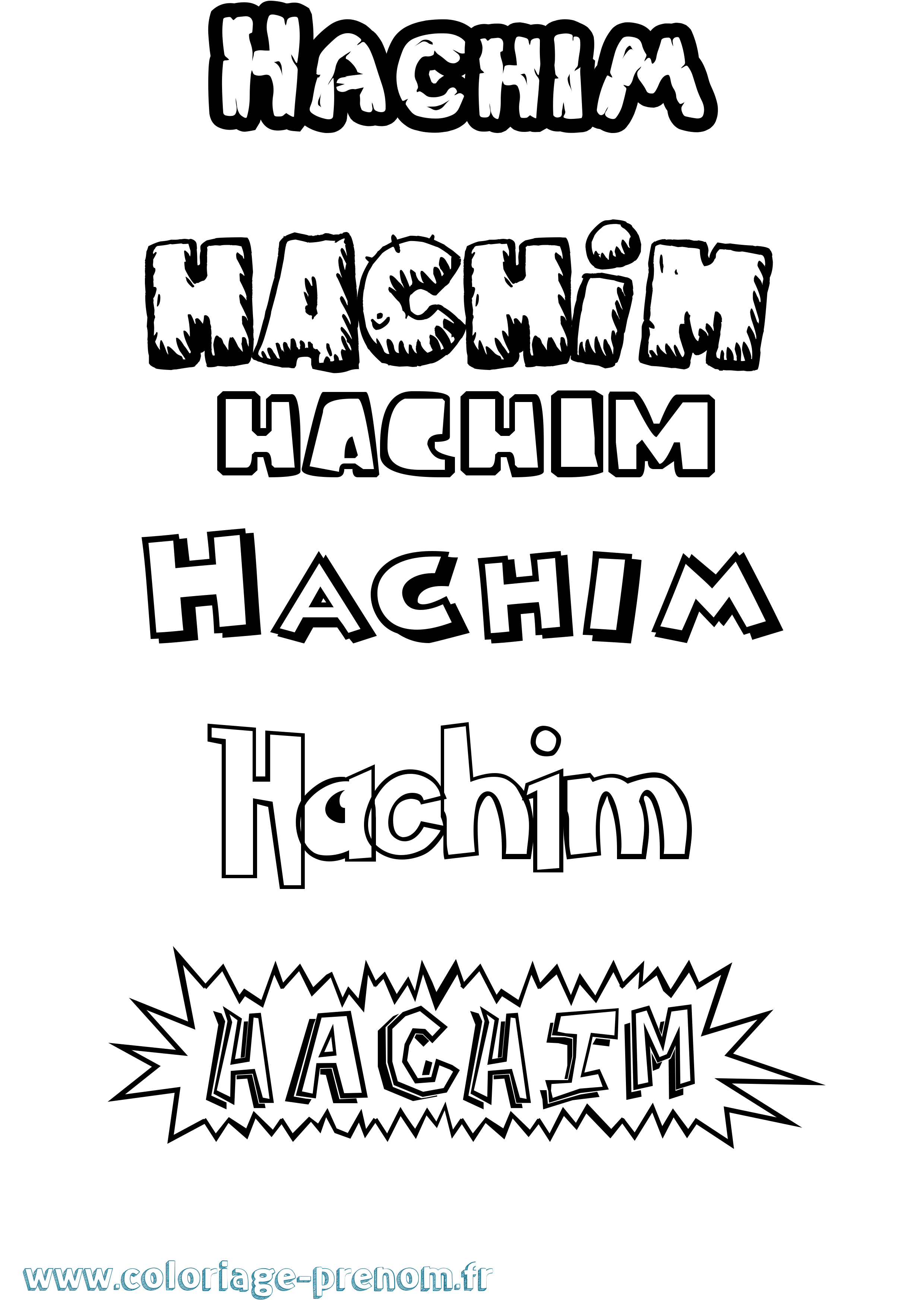Coloriage prénom Hachim Dessin Animé