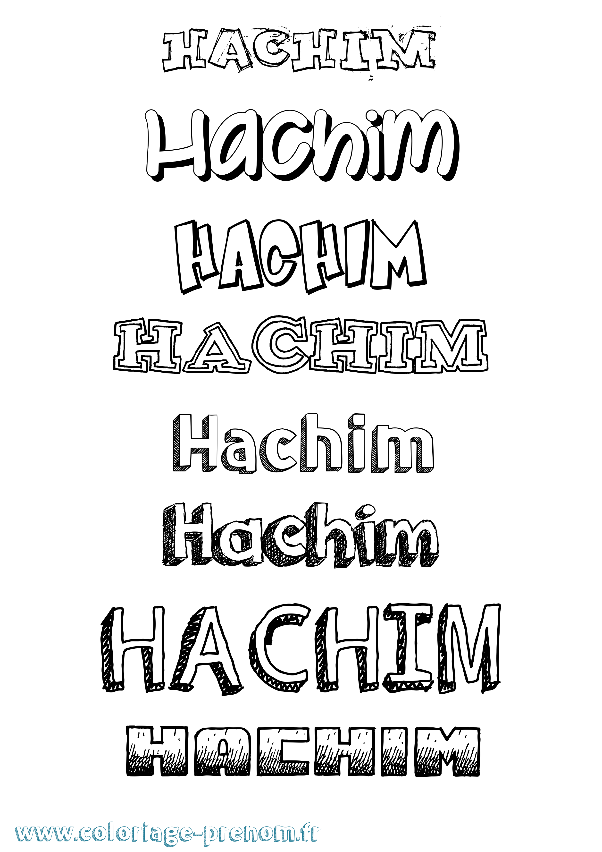 Coloriage prénom Hachim Dessiné