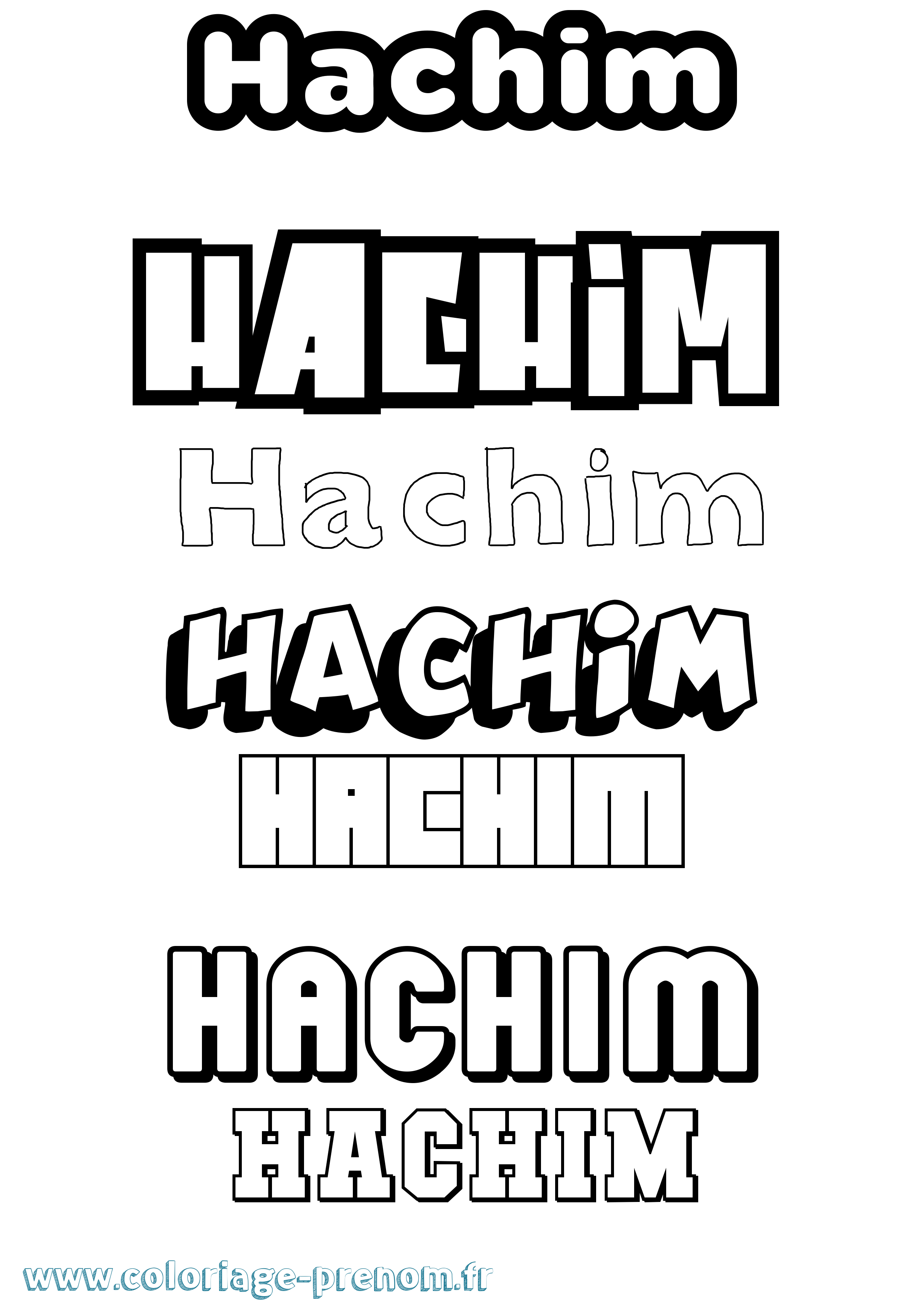 Coloriage prénom Hachim Simple