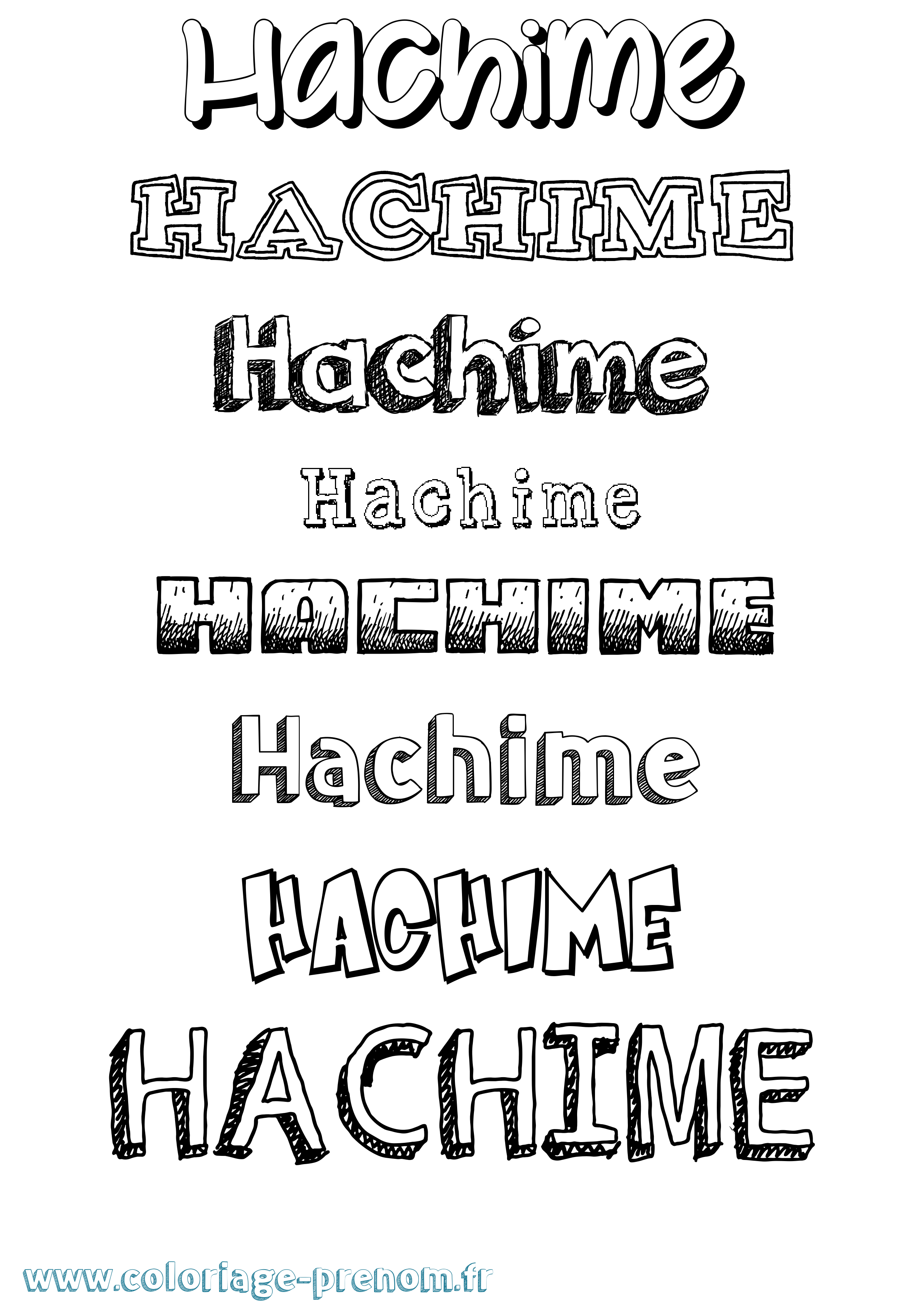 Coloriage prénom Hachime Dessiné