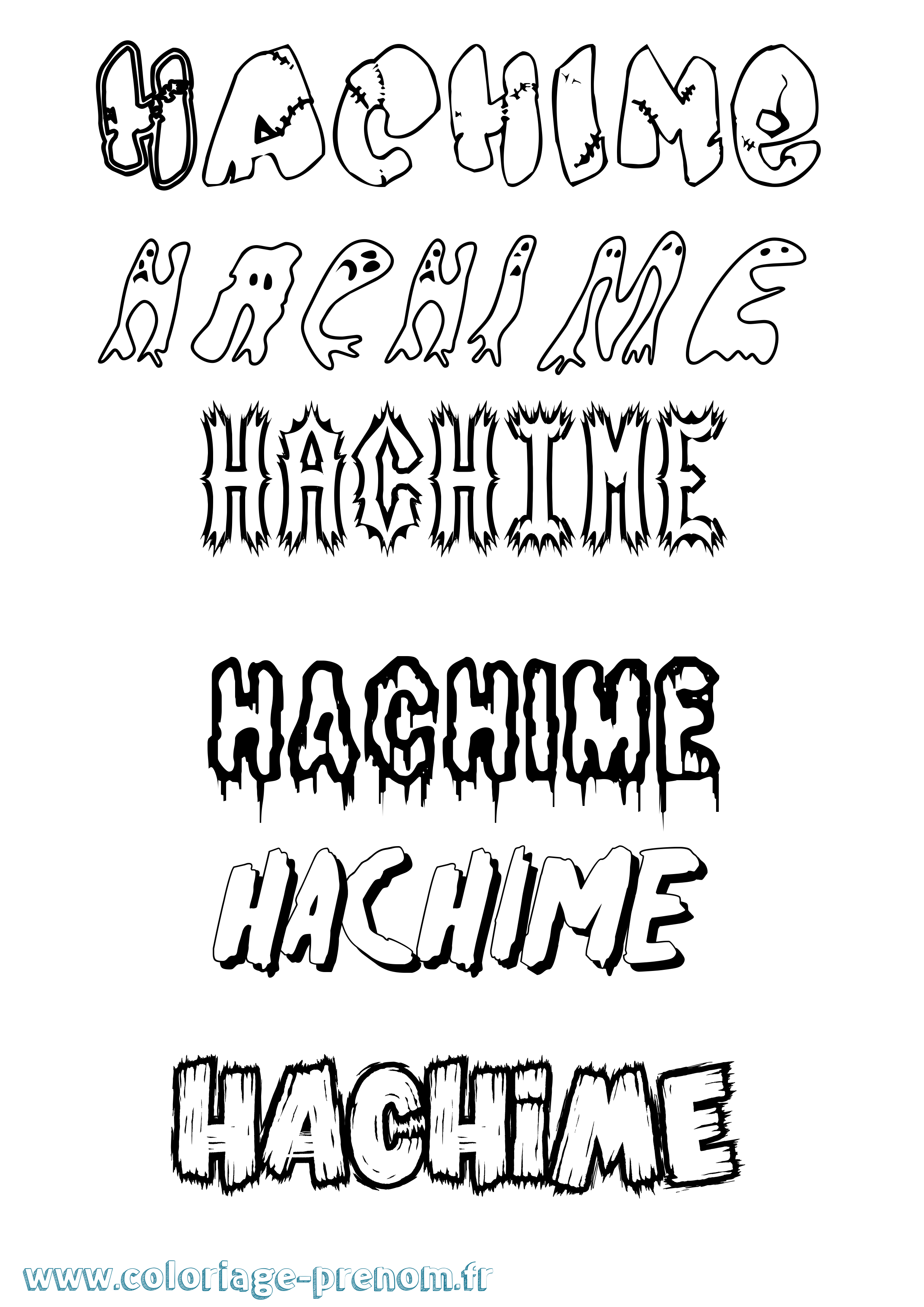 Coloriage prénom Hachime Frisson
