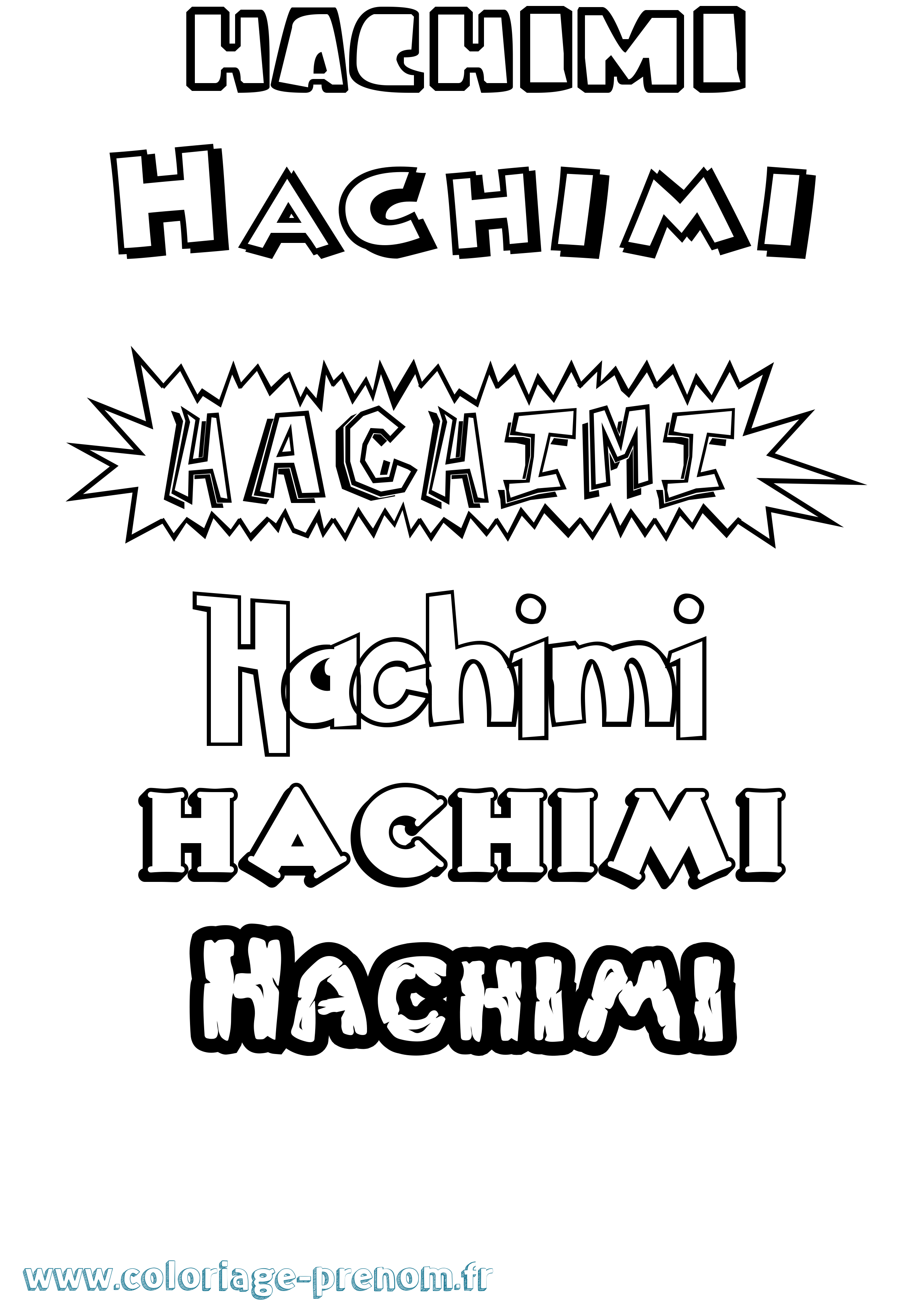 Coloriage prénom Hachimi Dessin Animé
