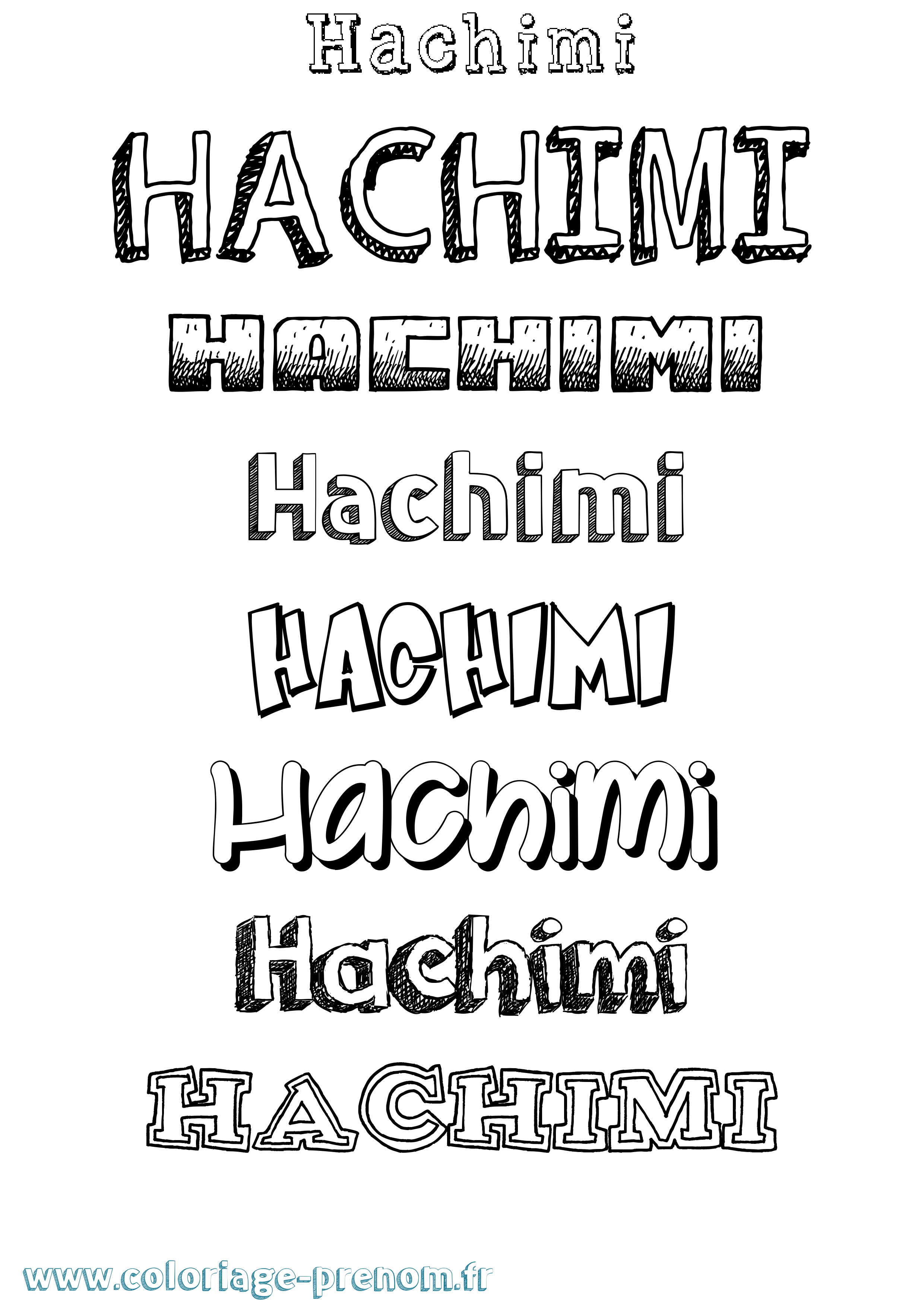 Coloriage prénom Hachimi Dessiné