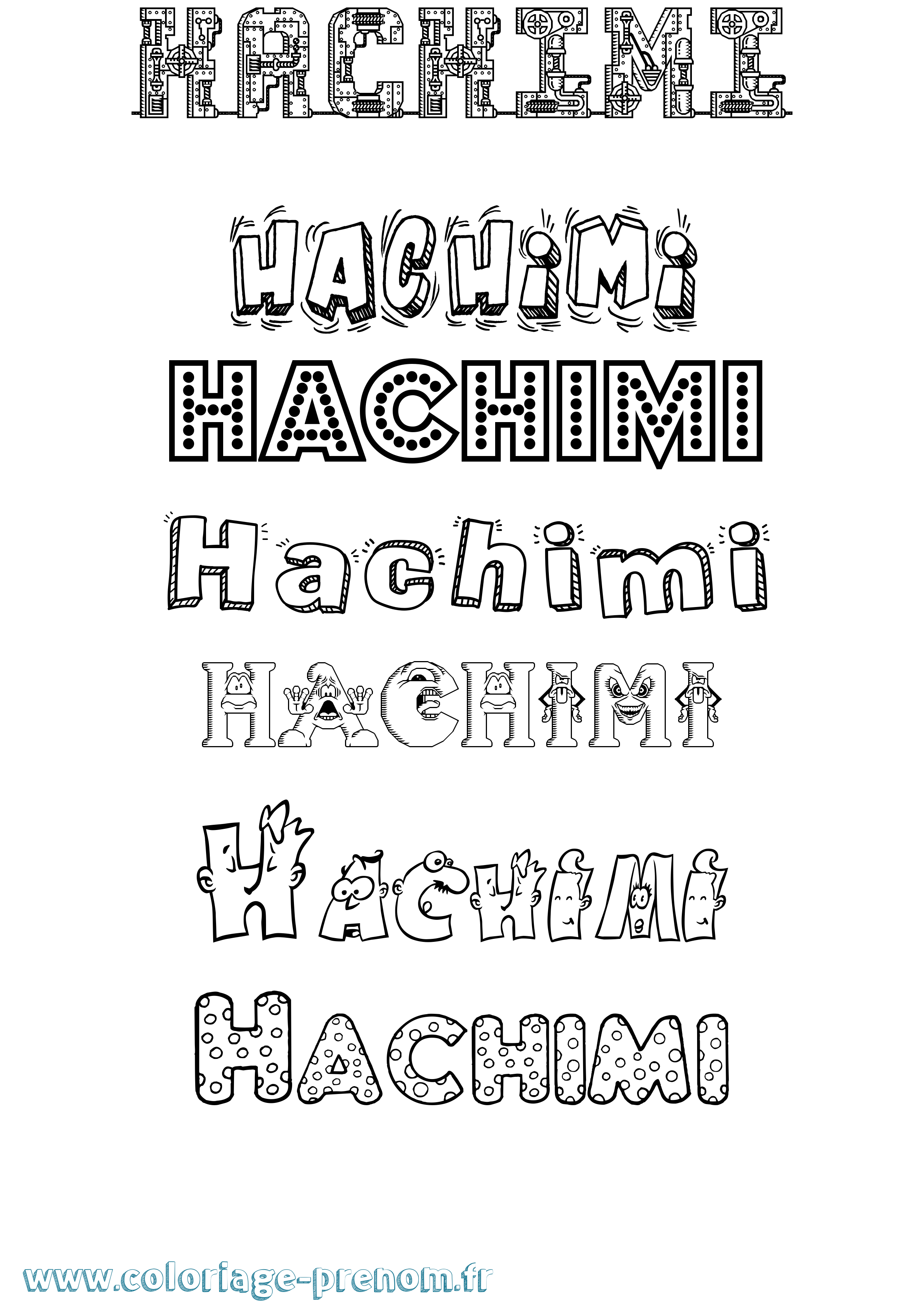 Coloriage prénom Hachimi Fun