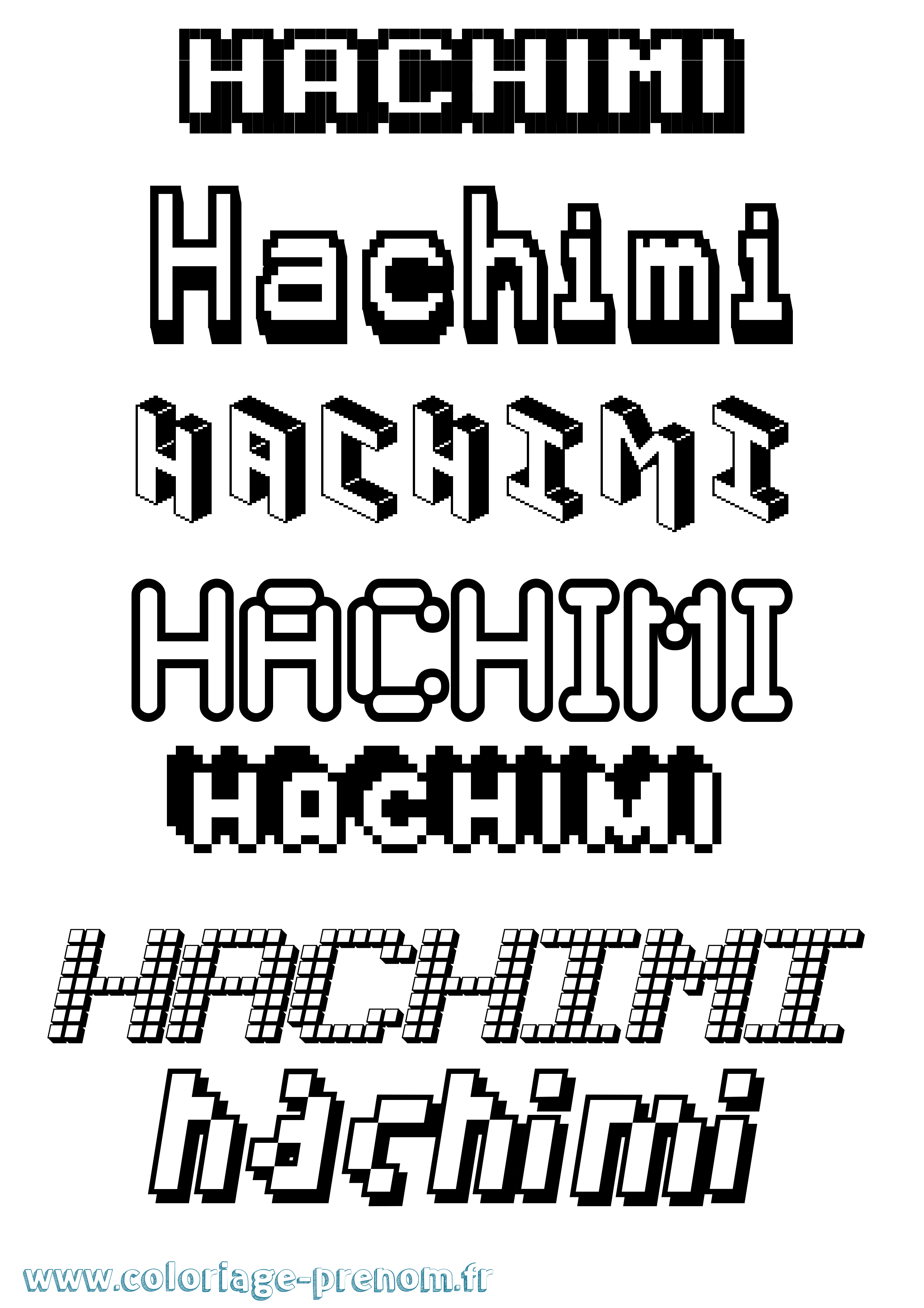 Coloriage prénom Hachimi Pixel
